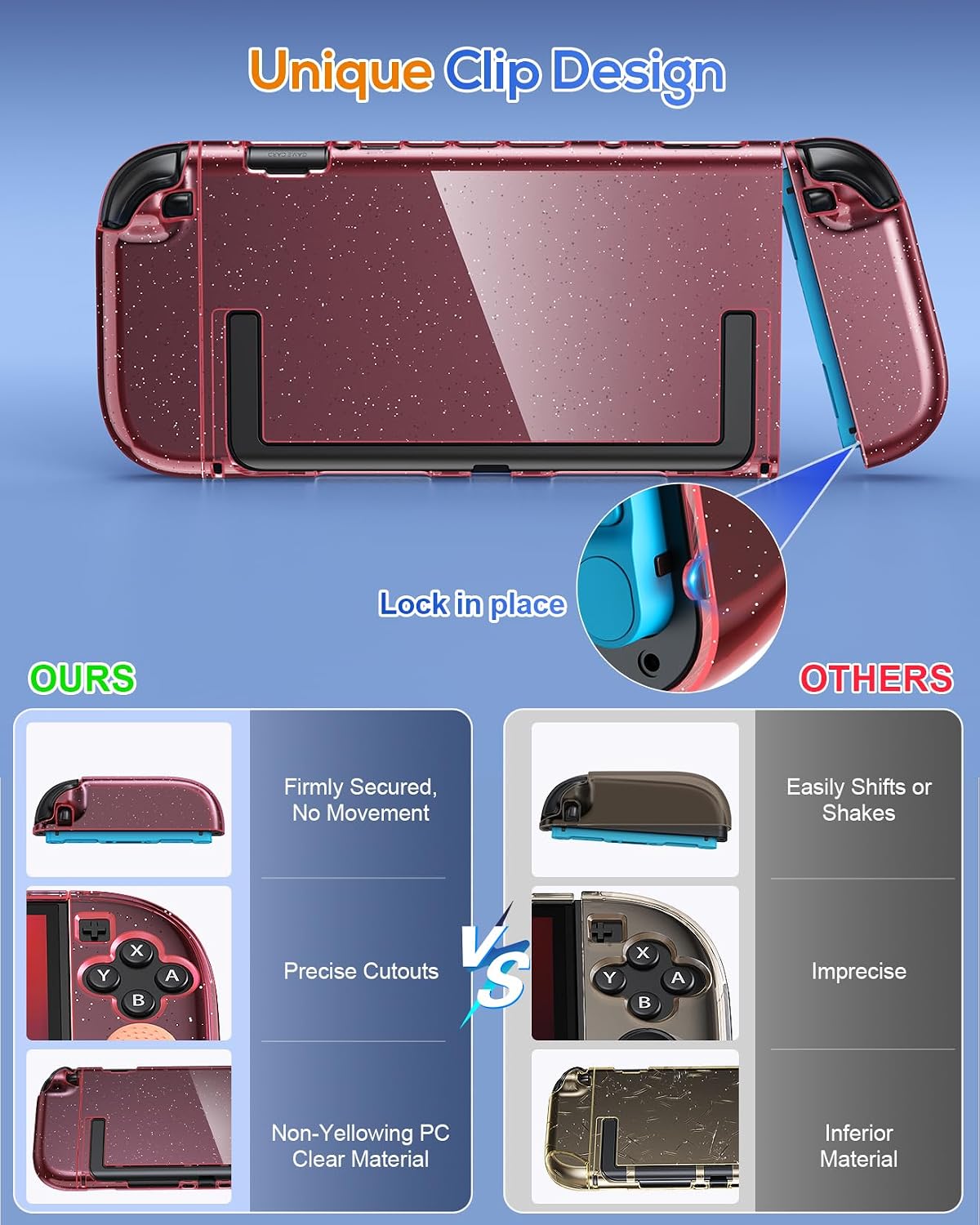 Detalle 2 de FYOUNG Switch 2 Crystal Clear case with screen protector