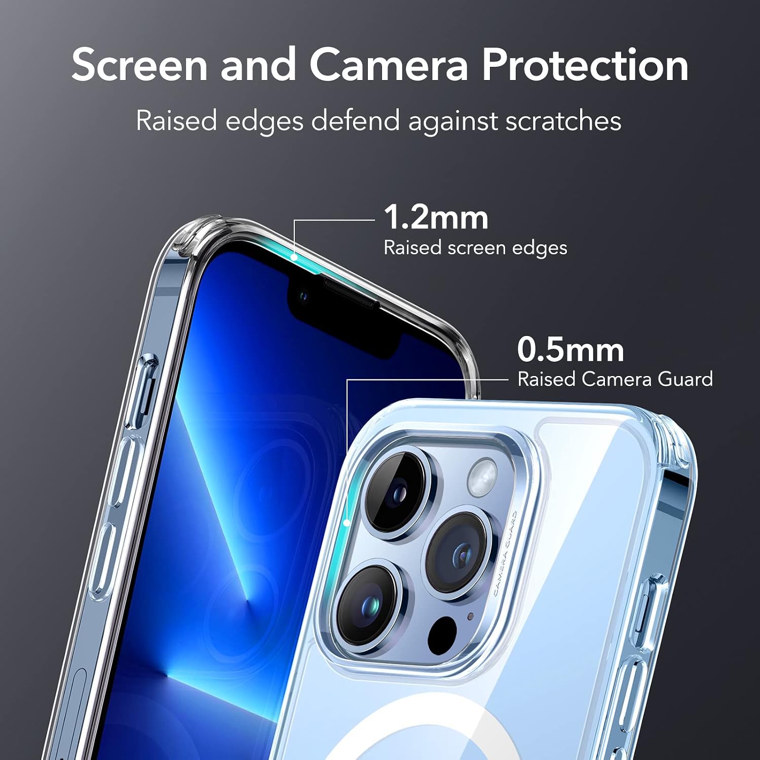 Detalle 2 de ESR Hybrid Case with HaloLock for iPhone 13 Pro Max (Magnetic Wireless Charging, Clear)