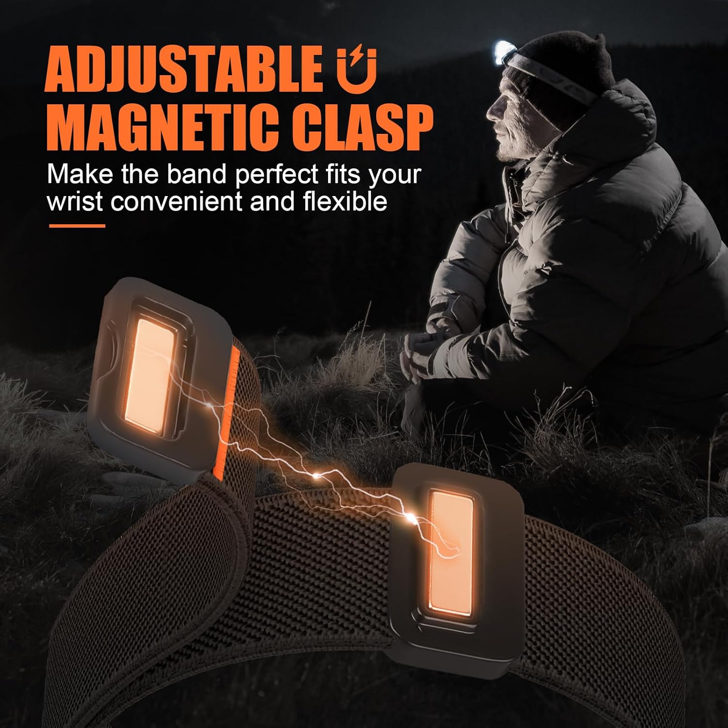 Detalle de SOLOLUP Stretchy Magnetic Nylon Sport Band for Apple Watch Ultra 3/2 49mm & 46mm