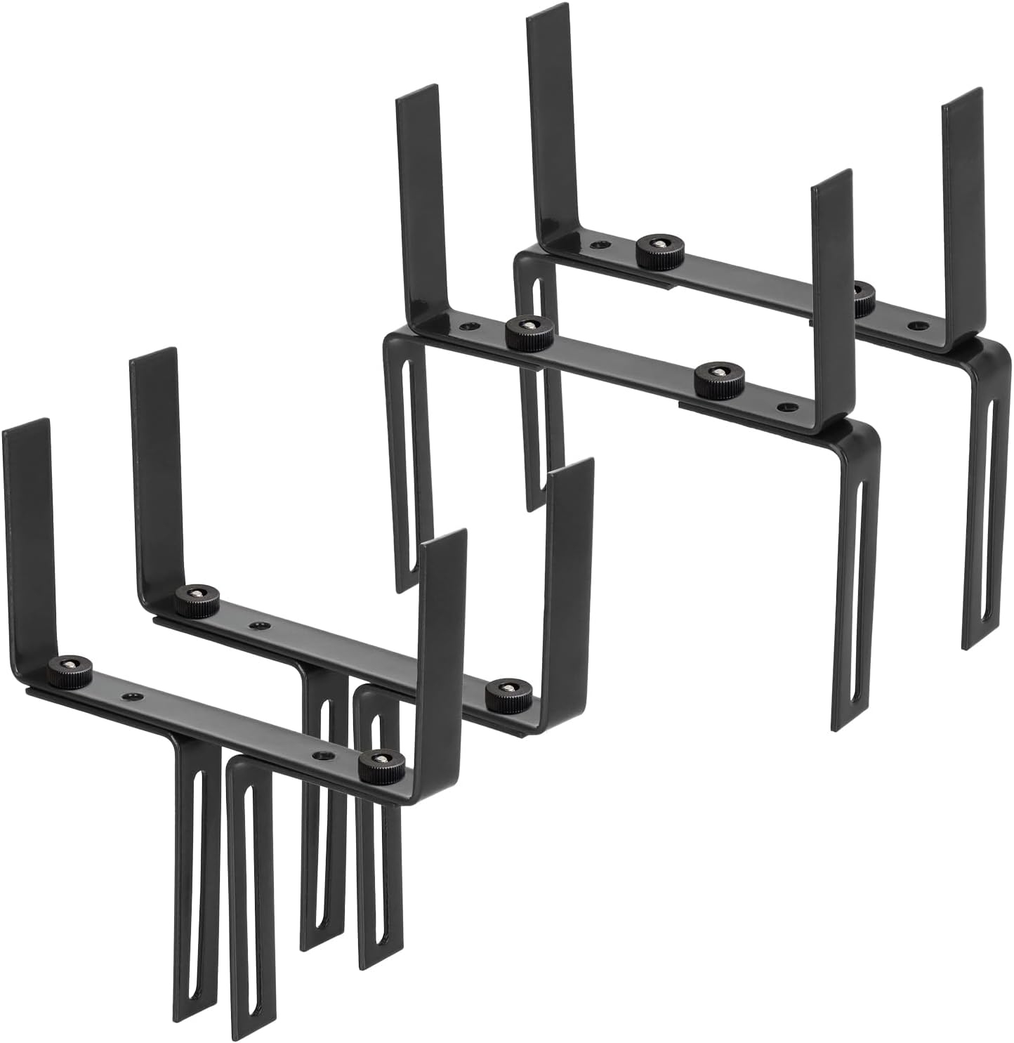 Thumbnail 6 de com-four 4X Supporto per fioriere per parapetti e ringhiere di balconi – fissaggio flessibile in metallo, senza foratura