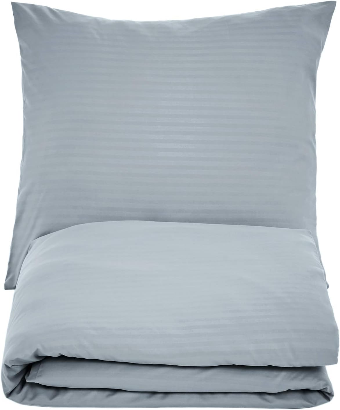 Detalle de Amazon Basics Microfibre Bedding Duvet Cover Set (135 x 200 cm) with 80 x 80 cm Pillowcase in Dark Grey