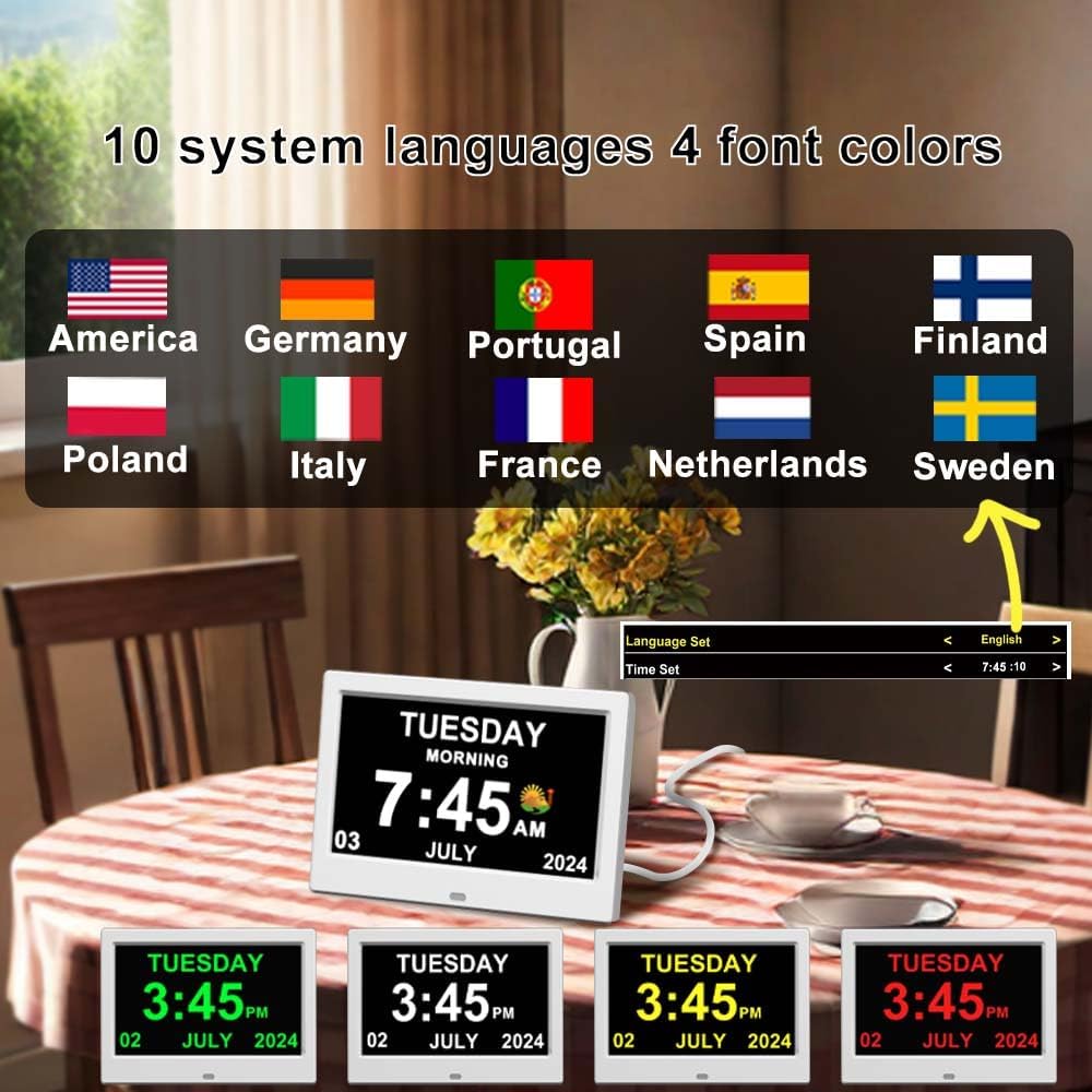 Thumbnail 5 de CAZOKASI DST Digital Clock 7 inch for dementia 🕰