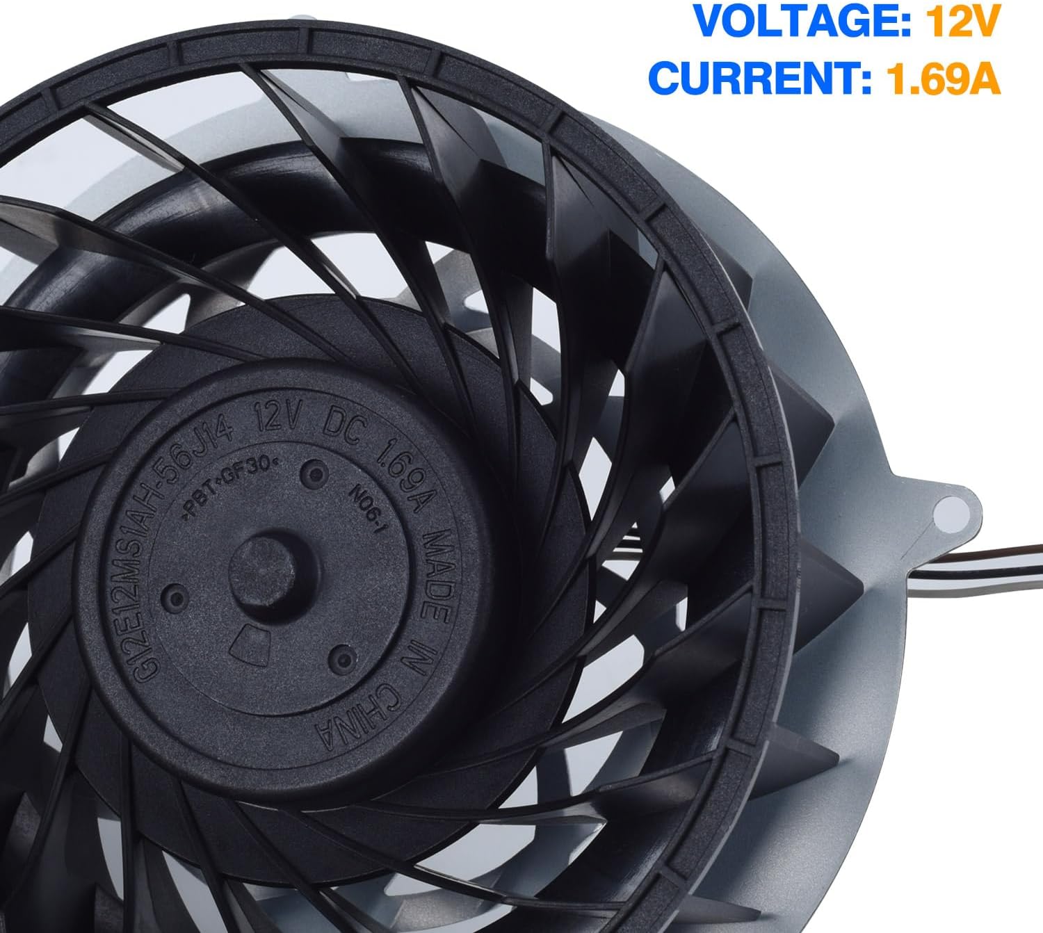 Detalle 2 de KBRPARTS 11541GS-12M-WB-01 PS5 Slim交換用冷却ファン 19枚羽根・3ピン