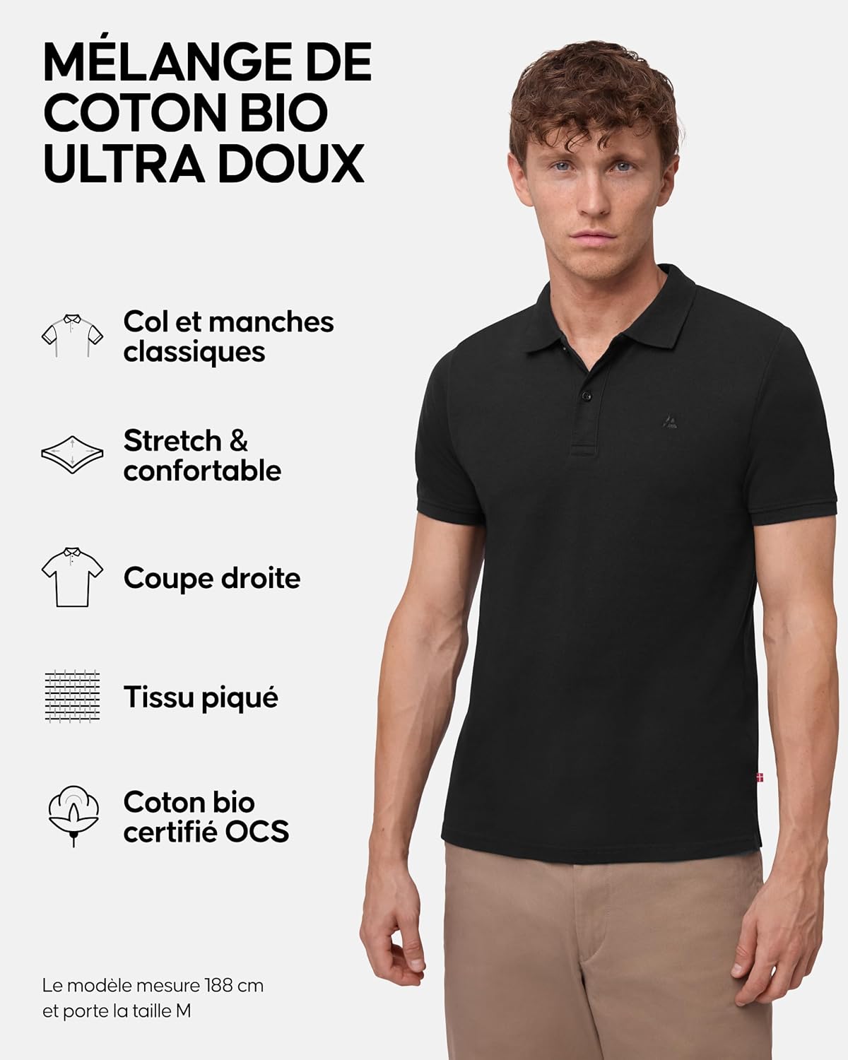 Thumbnail 1 de DANISH ENDURANCE Polo Homme — coton biologique, coupe classique, manches courtes (lot 1 ou 2)