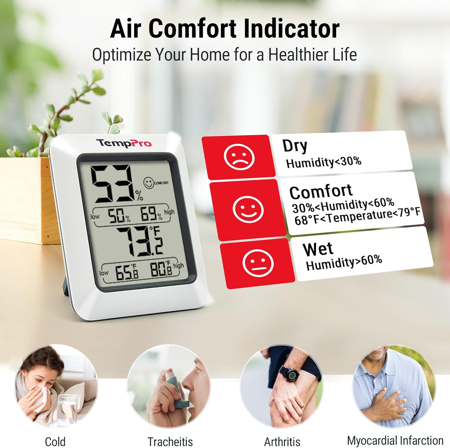 Thumbnail 1 de TempPro TP50 Digital Hygrometer Indoor Thermometer