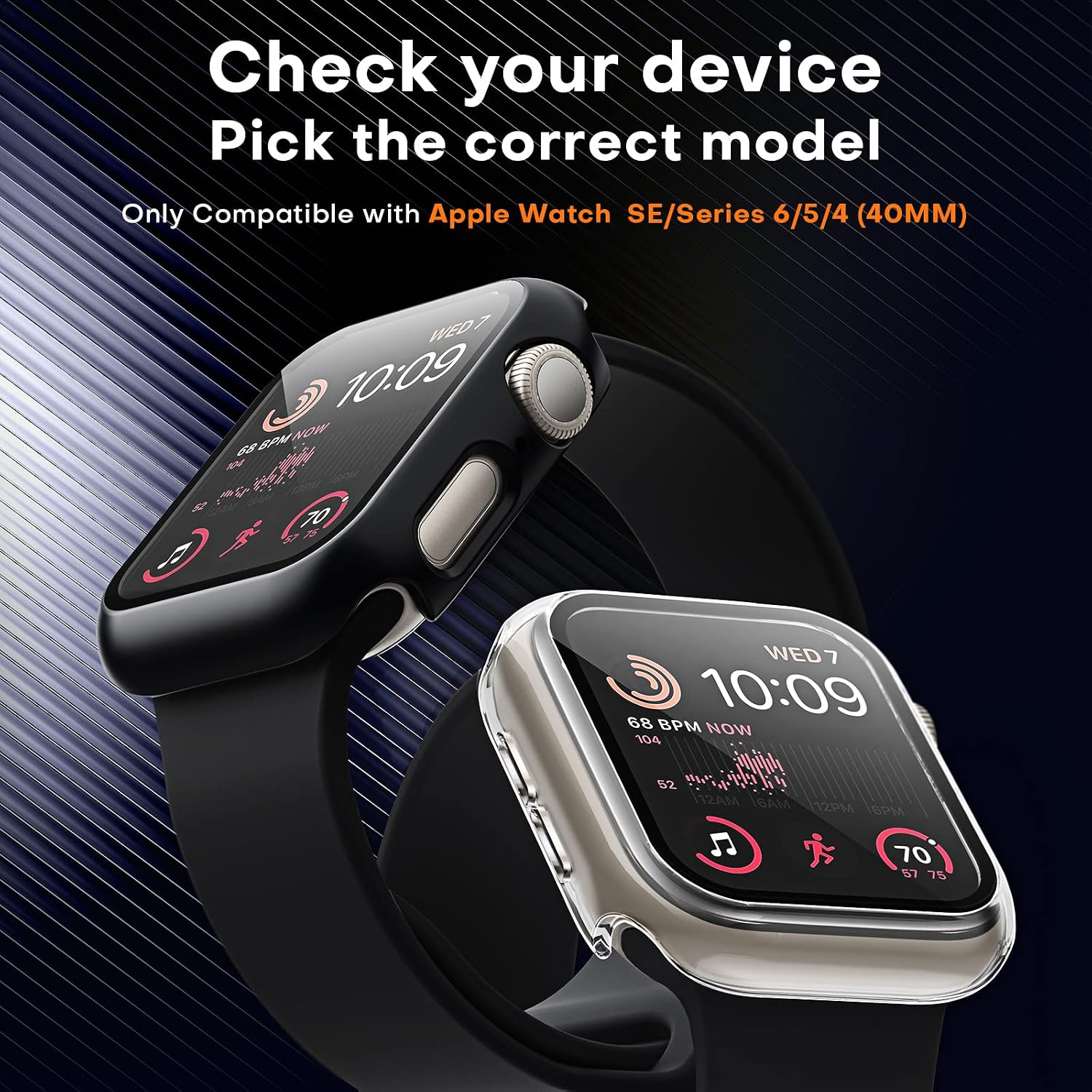 Detalle 2 de TOCOL 2 Pack HD Case for Apple Watch 40mm