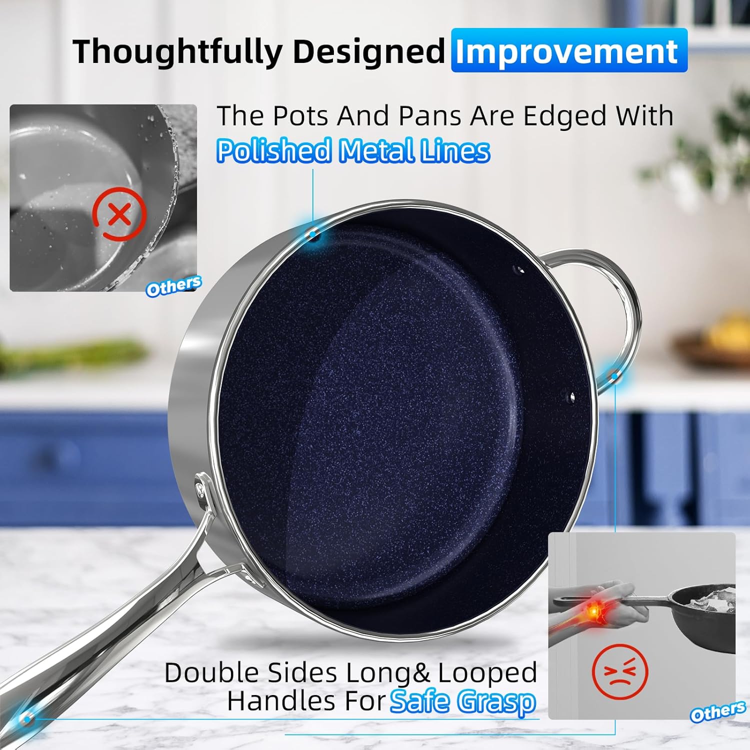 Thumbnail 5 de Deluxe DUXANO 14PC Healthy Pots and Pans Set with 9H Diamond-Level Coating