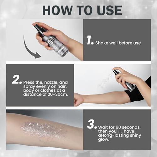 Thumbnail 8 de Mikloven Rose Pink Glitter Body Shimmer Spray 100ml – Waterproof, Quick-Dry Sparkle Mist