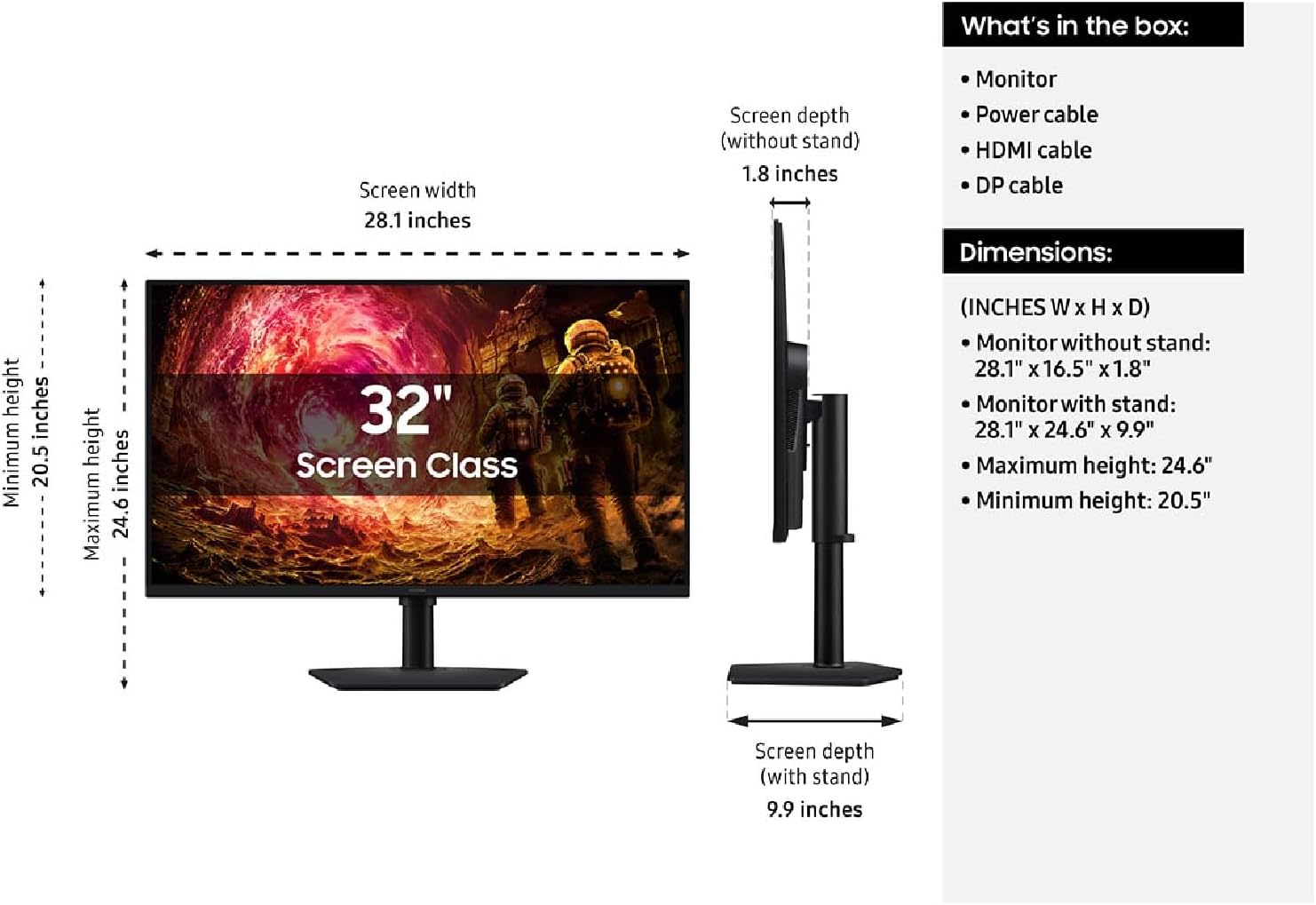 Detalle de Samsung Odyssey G5 G50F 32" QHD 180Hz Gaming Monitor