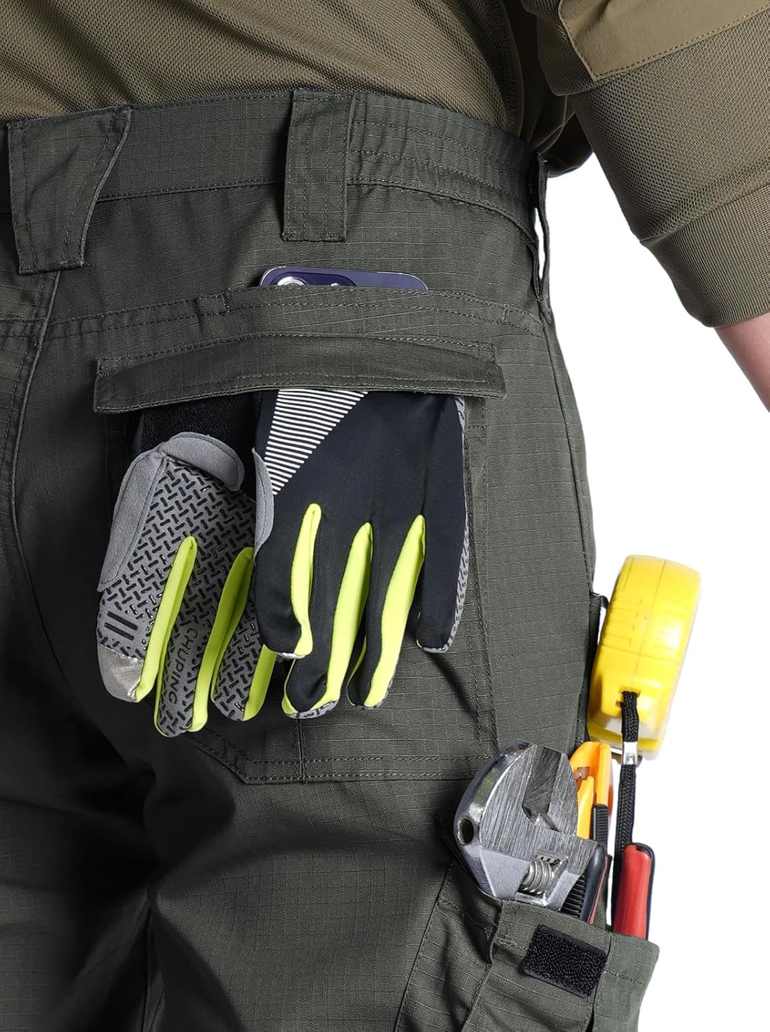 Thumbnail 1 de SPOSULEI Men’s Tactical Ripstop Cargo Work Pants with 9 Pockets (Water-Resistant, Breathable)