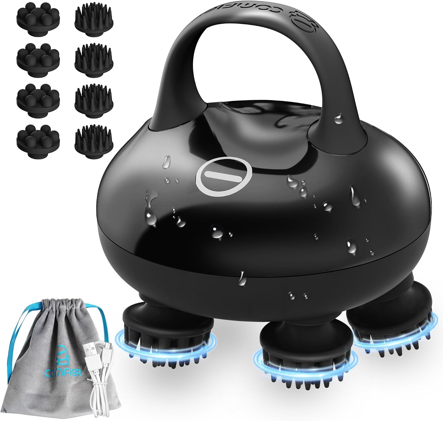 Detalle de COMFIER Massaggiatore cordless per cuoio capelluto con 8 artigli e 3 modalità di massaggio