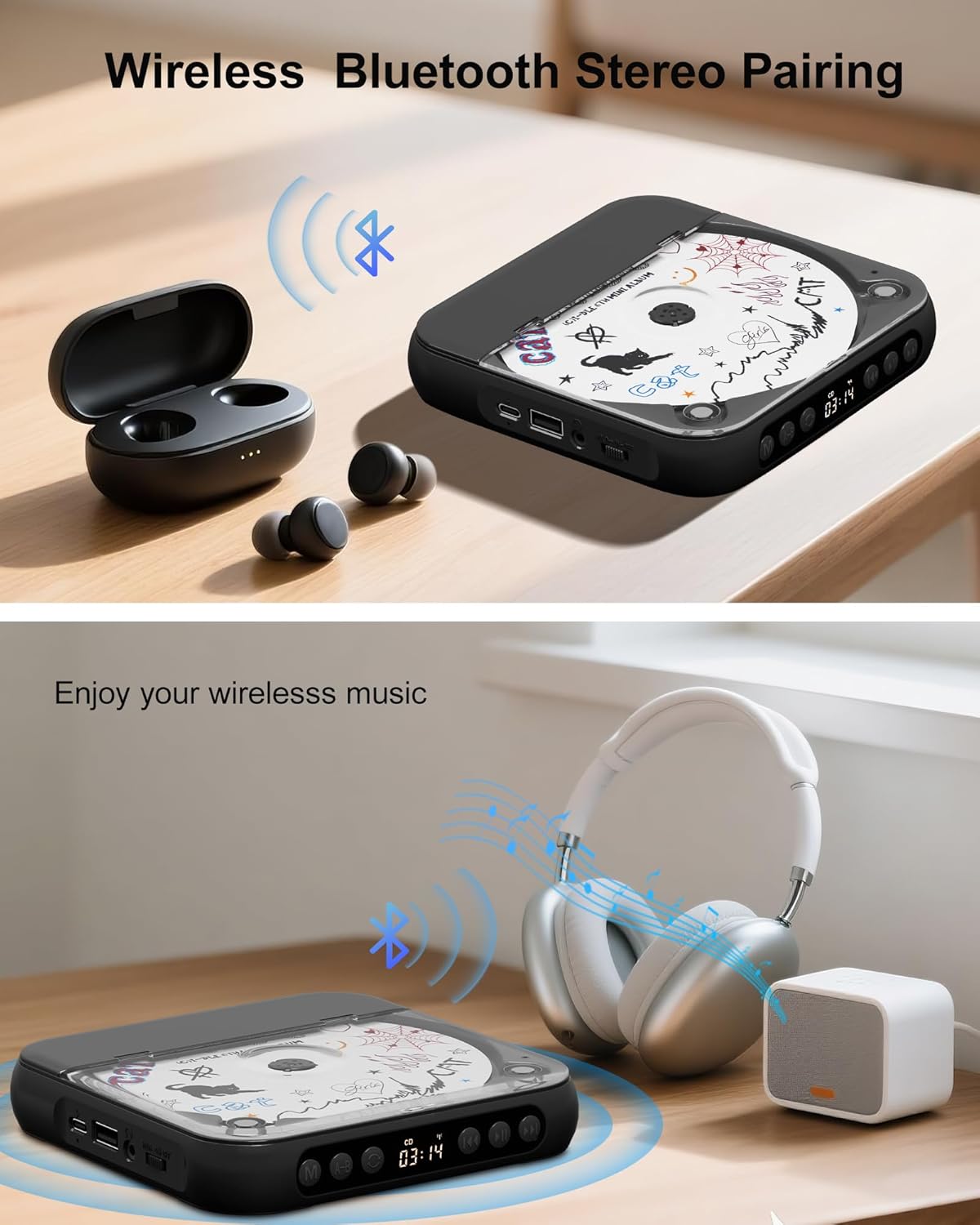 Thumbnail 2 de ENVYCLOUD portable CD player 6h