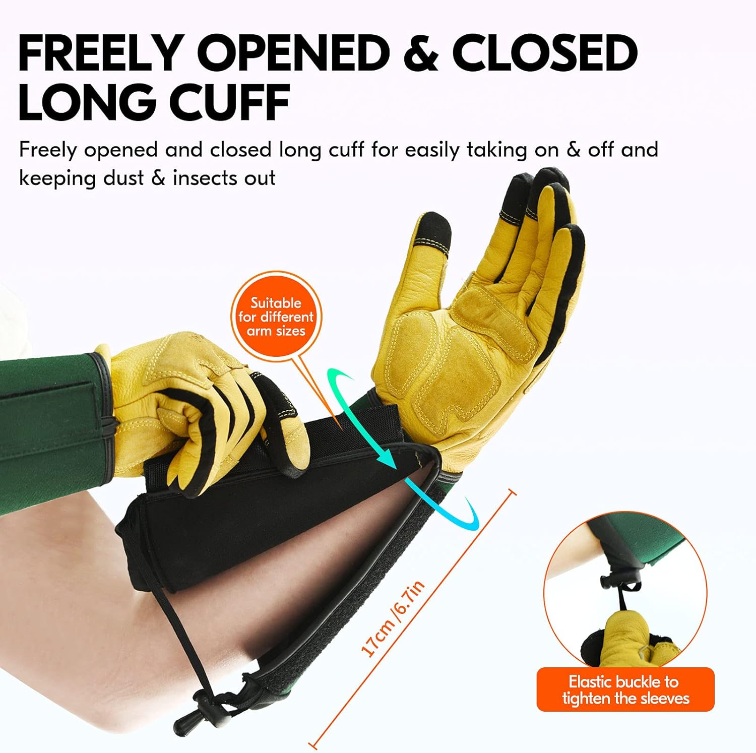 Detalle de Vgo CA7472 Gants de jardinage cuir anti-épines 6/XS