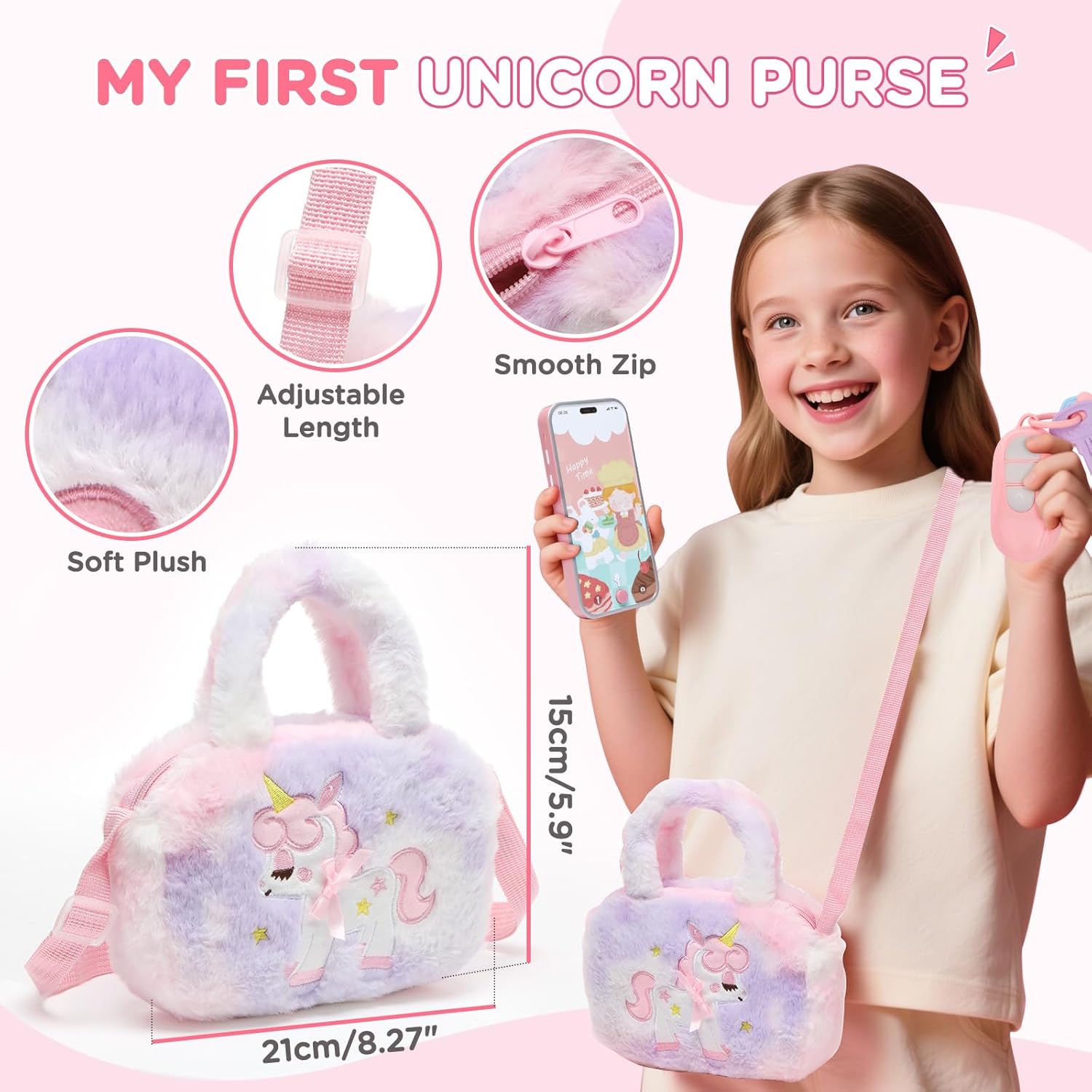 Thumbnail 1 de Chinloca Unicorn Handbag Play Set with Pretend Makeup for 3+ Year Old Girls