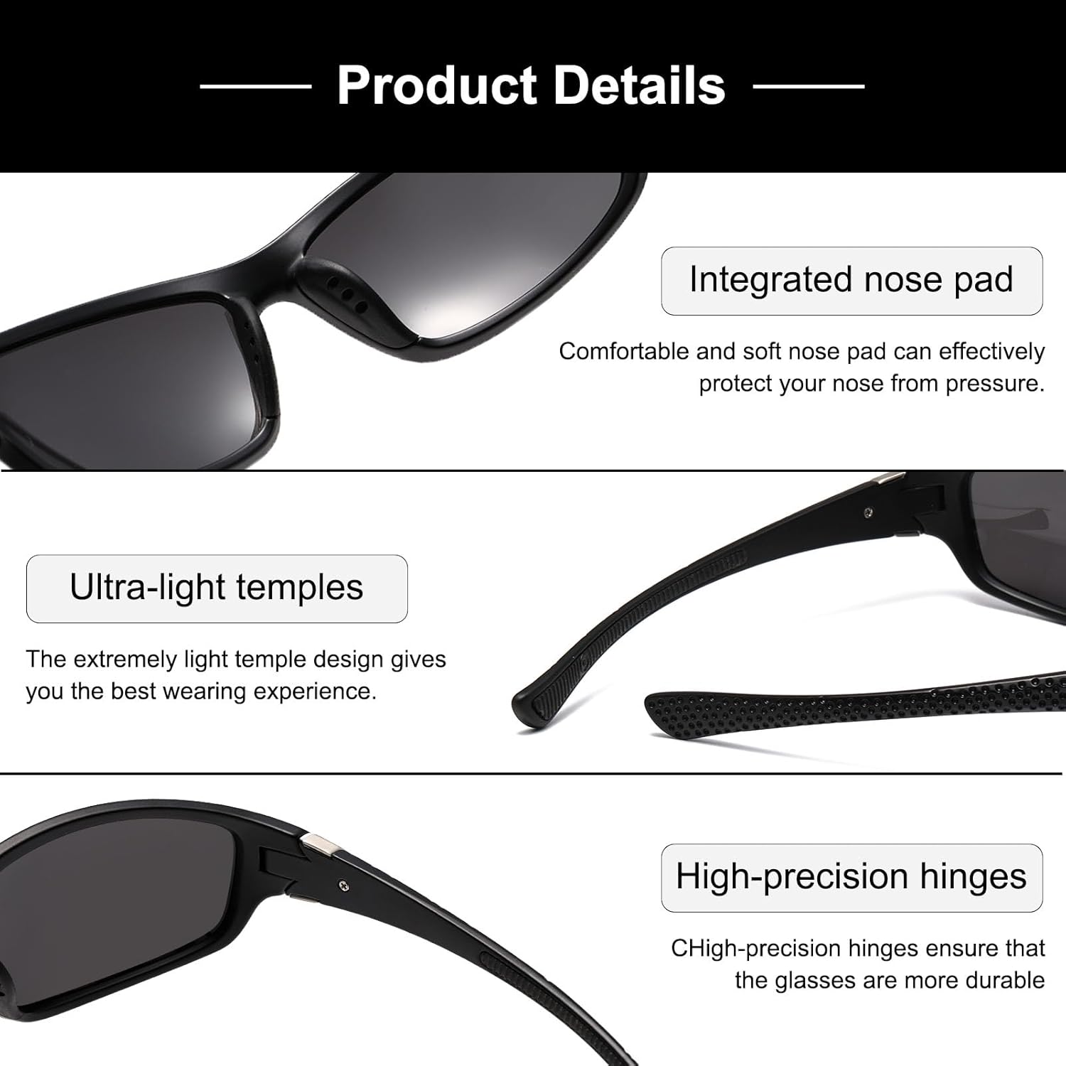 Thumbnail 4 de D Lolylad Polarised Sports Sunglasses UV400 – Ultra-light Unisex Eyewear for Cycling, Golf, Running & Driving