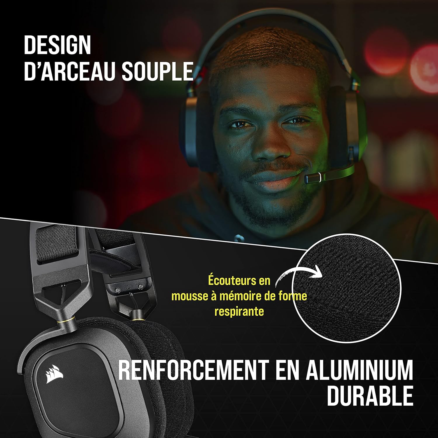 Thumbnail 3 de Corsair HS80 RGB Wireless Casque Gaming