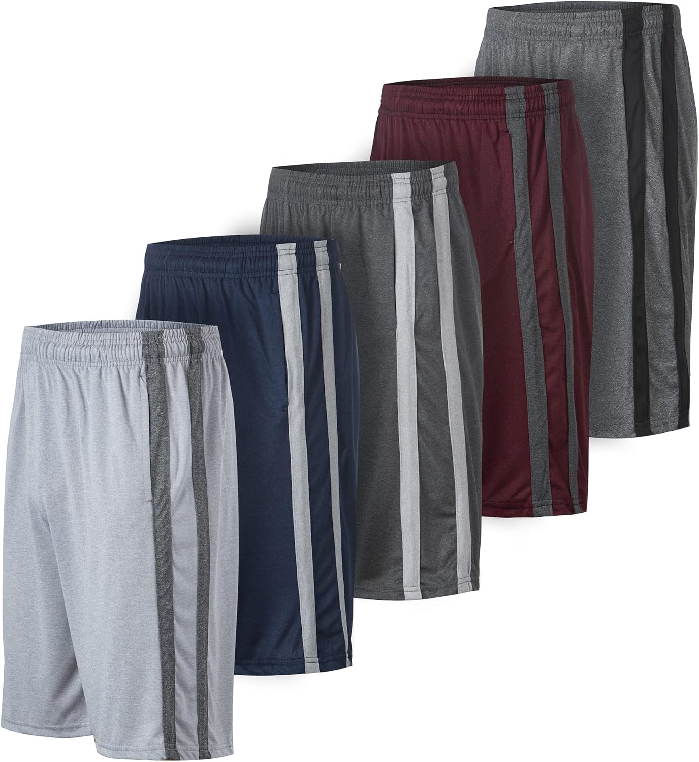 Thumbnail 6 de Essential Elements 5 Pack Men's Dry-Fit Sweat Resistant Active Athletic Performance Shorts