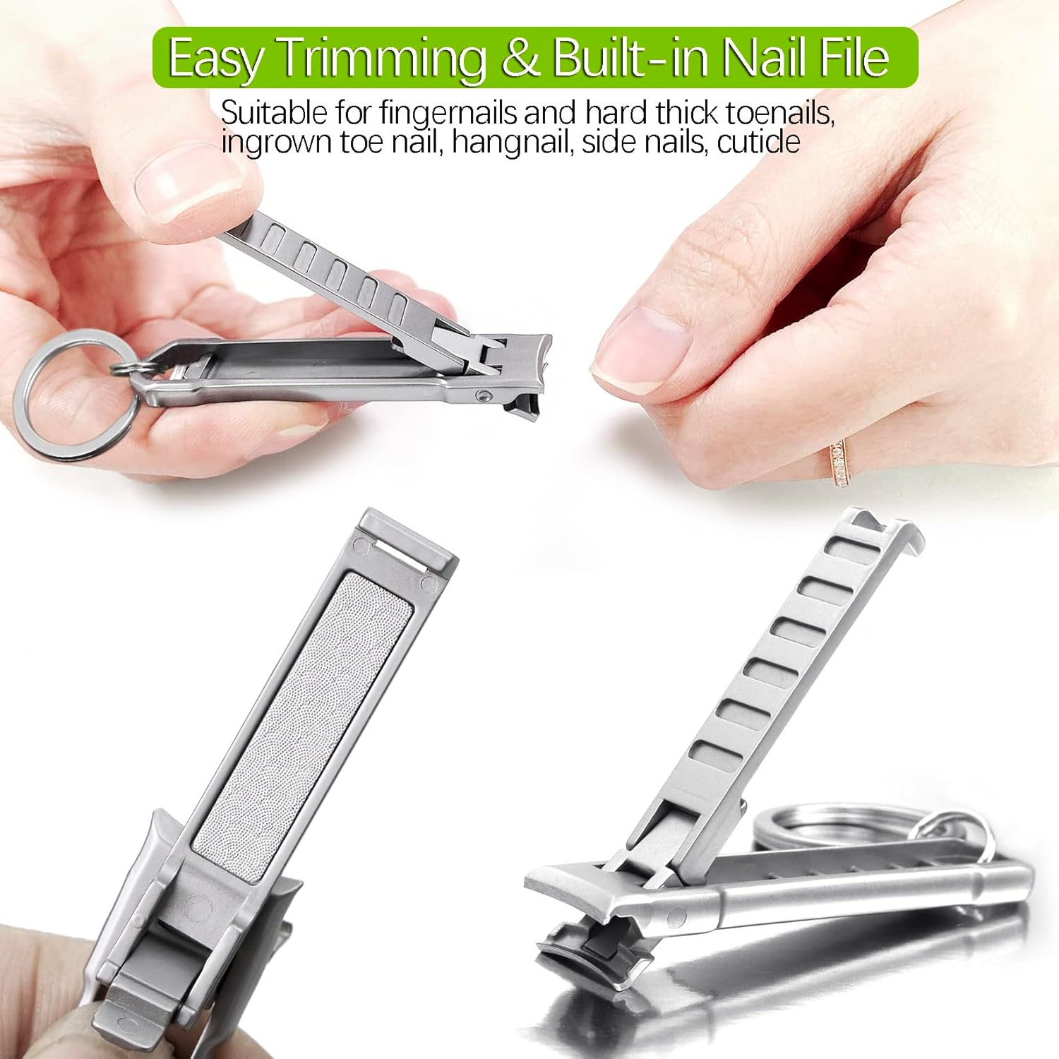 Thumbnail 6 de VOGARB Keychain Nail Clippers for Men with File and Earpick