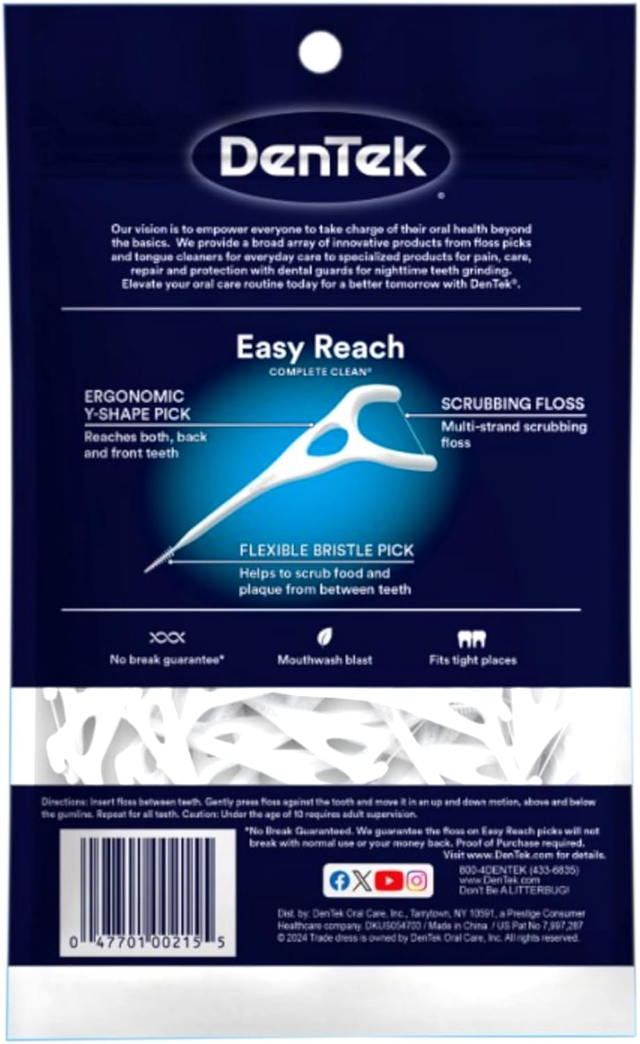 Detalle de DenTek Easy Reach Complete Clean 75 🦷