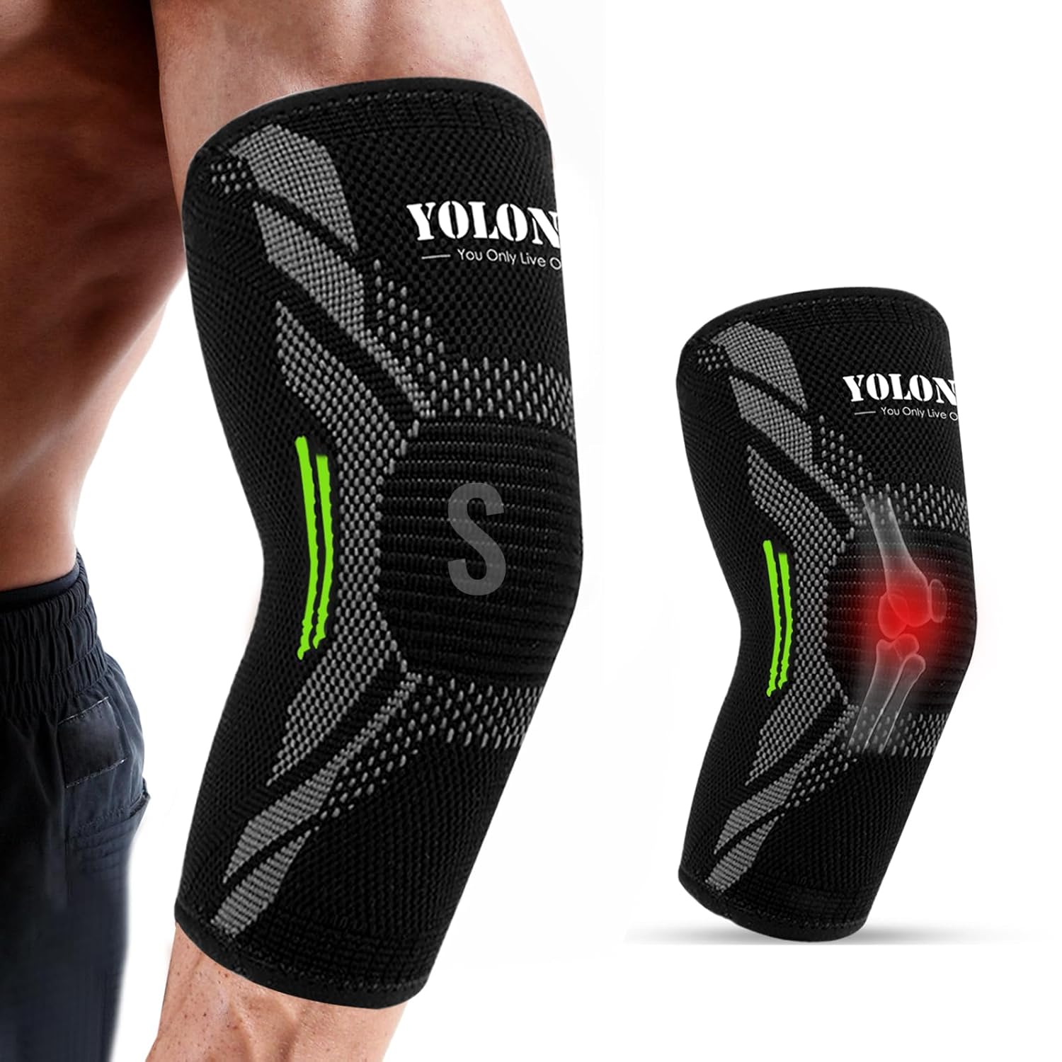 Codera epicondilitis Negro S para Hombre y Mujer