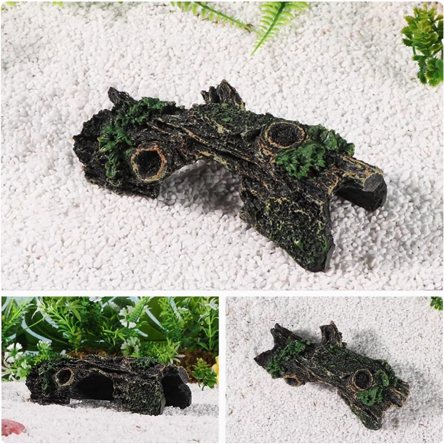 Thumbnail 4 de JVHLOV Fish Tank Ornaments Resin Aquarium Cave (Hollow Tree Trunk) for Betta, Axolotls & Shrimp