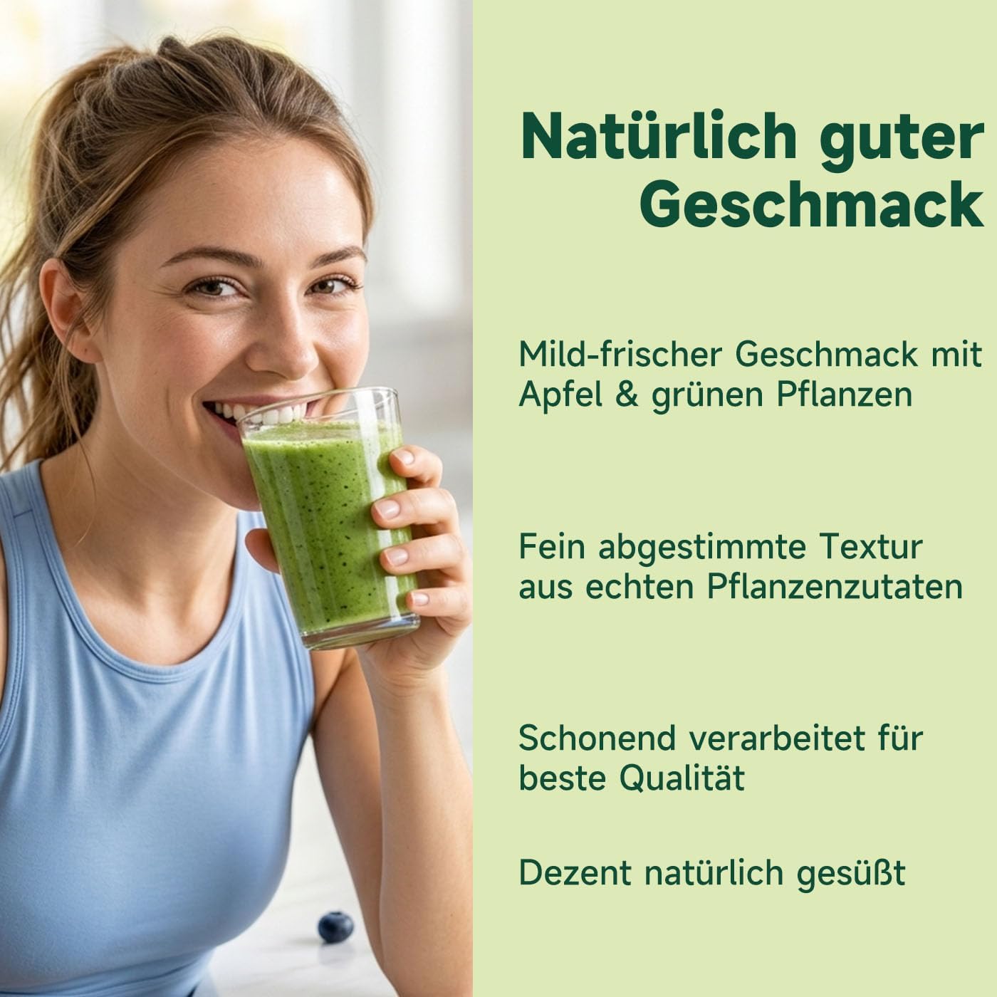 Detalle de Grüne Entgiftungspulver, 210 g – Grünes Superfood Pulver mit 24 Nährstoffquellen, Vitamin C & D3