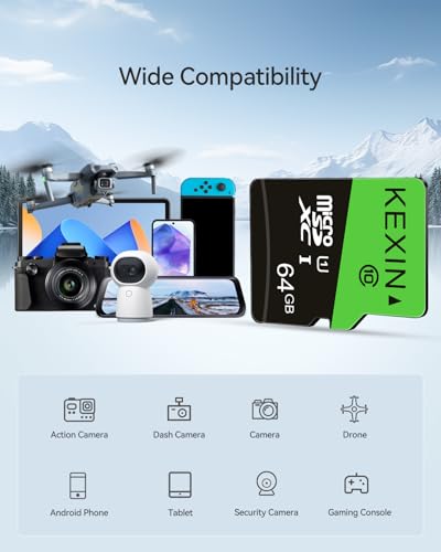 Detalle 2 de KEXIN Micro SD 64 GB, set da 3 U1 A1 C10 UHS-I con adattatore