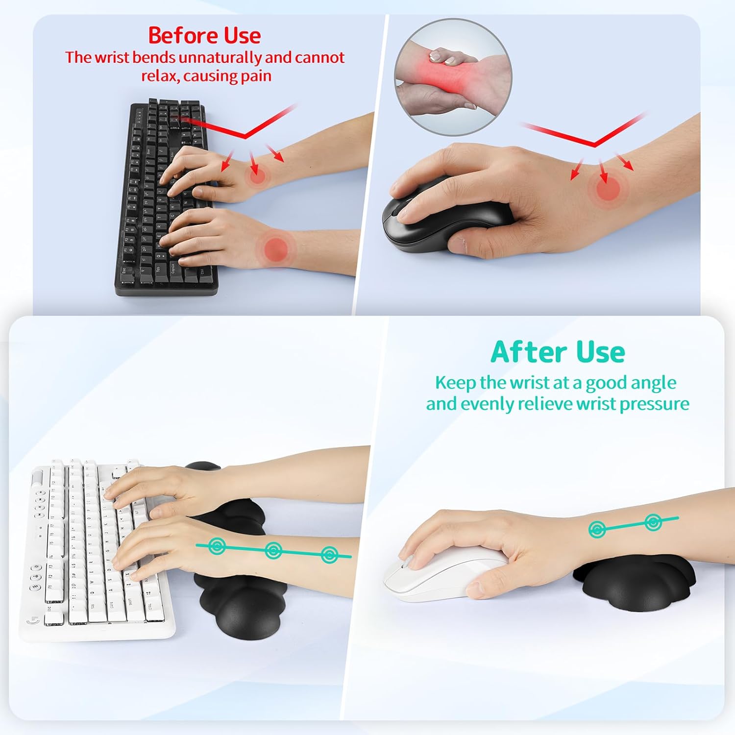 Thumbnail 2 de Sushret Cloud Wrist Rest Keyboard: Cloud Comfort for Your Desk