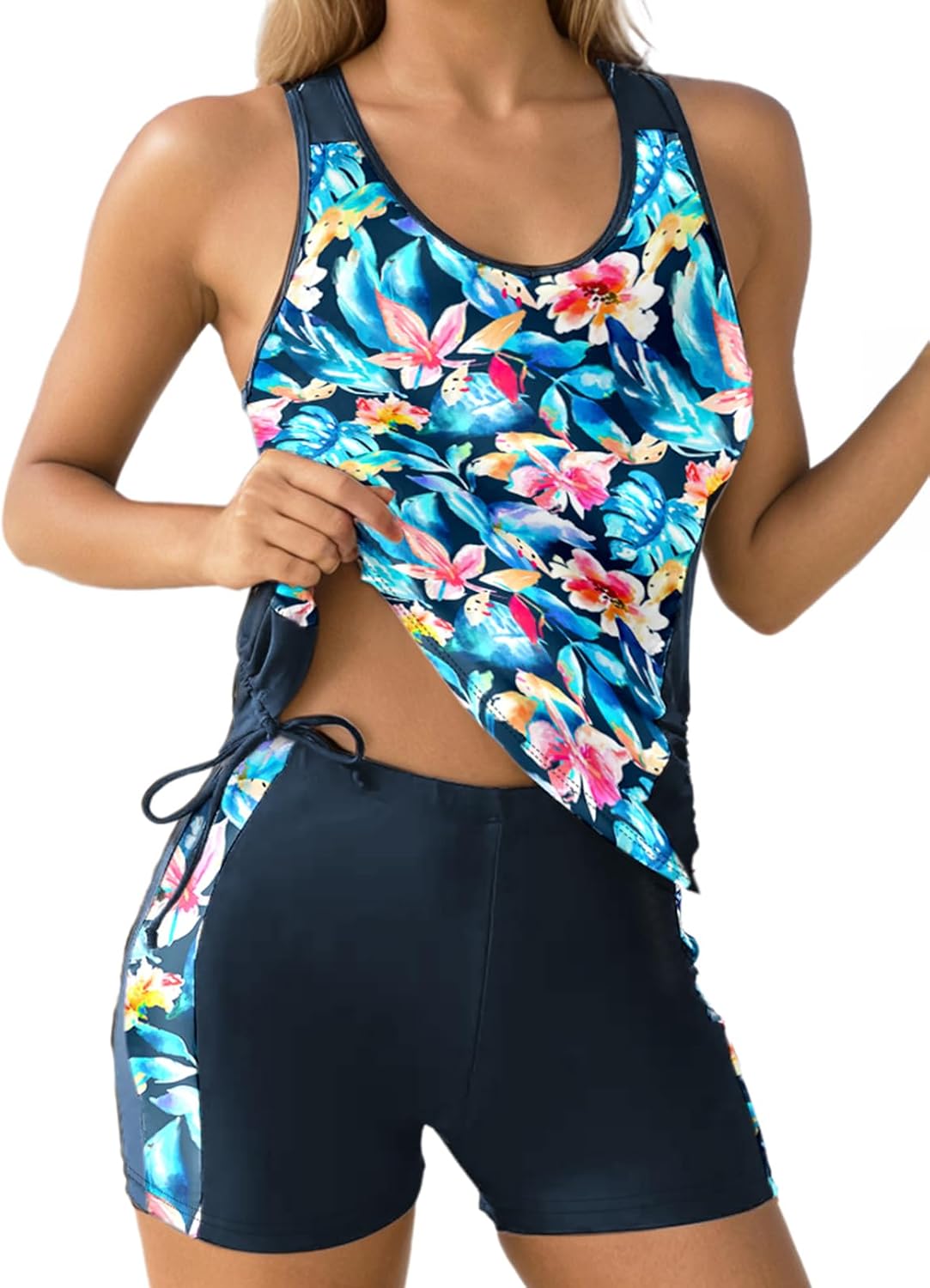 Imagen de Dokotoo Women's Tankini Sets: Floral Two-Piece with High-Waisted Shorts en OfertitasTOP