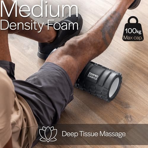 Thumbnail 3 de Core Balance Textured Foam Roller, Black, 33cm