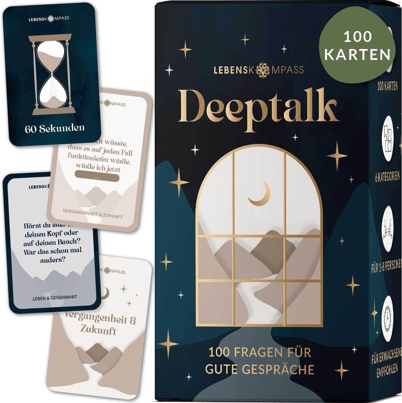 Detalle de LEBENSKOMPASS Deeptalk Kartenspiel 100 Karten