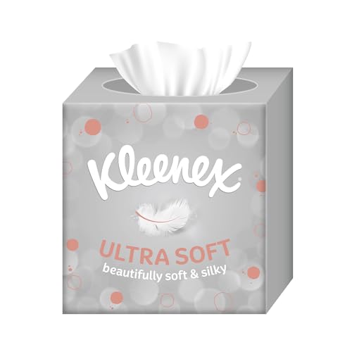 Detalle de KLEENEX Mouchoirs boîte cubique Ultra-soft — 12 boîtes de 48 mouchoirs, doux et soyeux, fabriqué en France