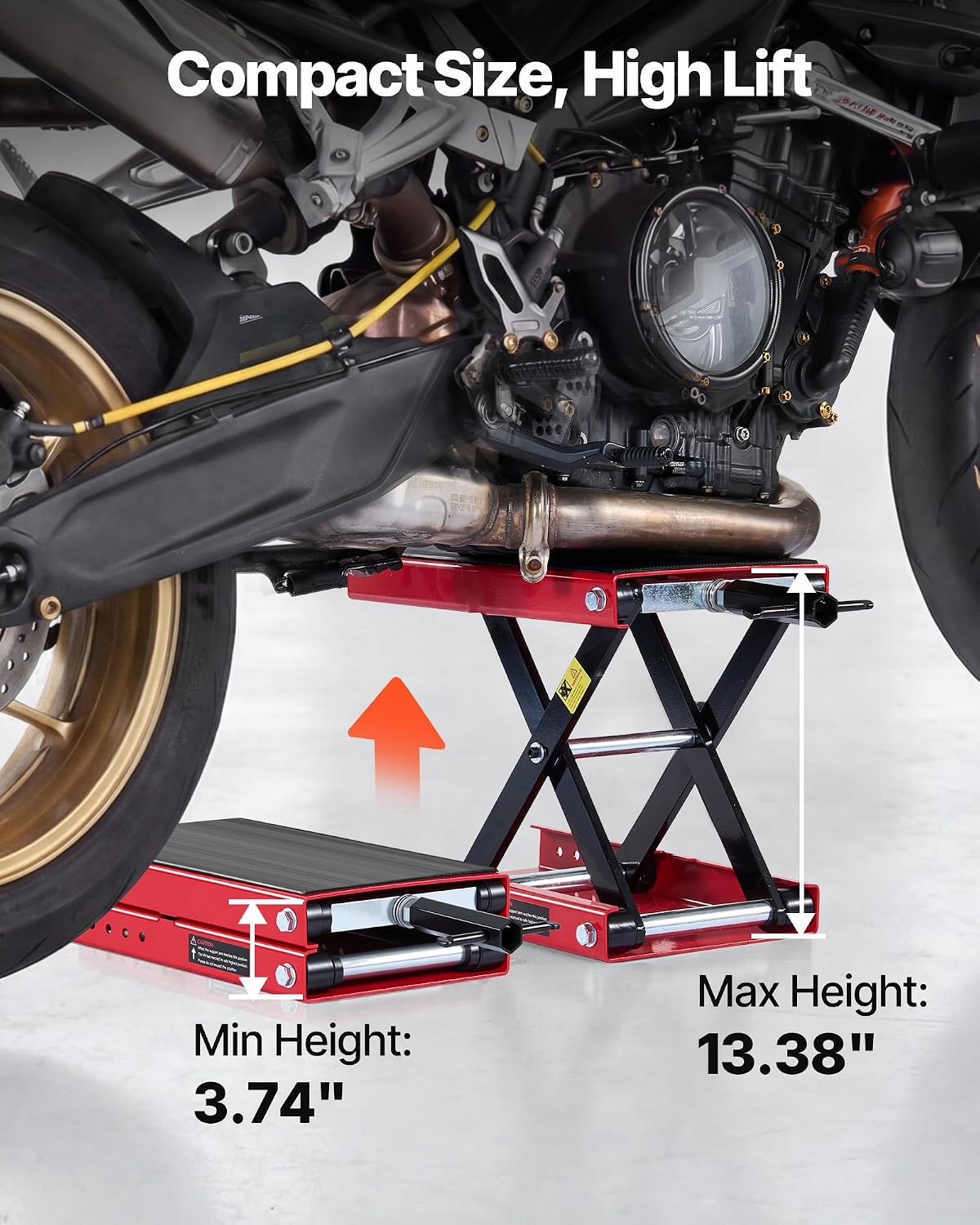 Thumbnail 2 de VEVOR Motorcycle Lift: 1100 lbs Scissor Lift with Wide Deck and Lock Pin