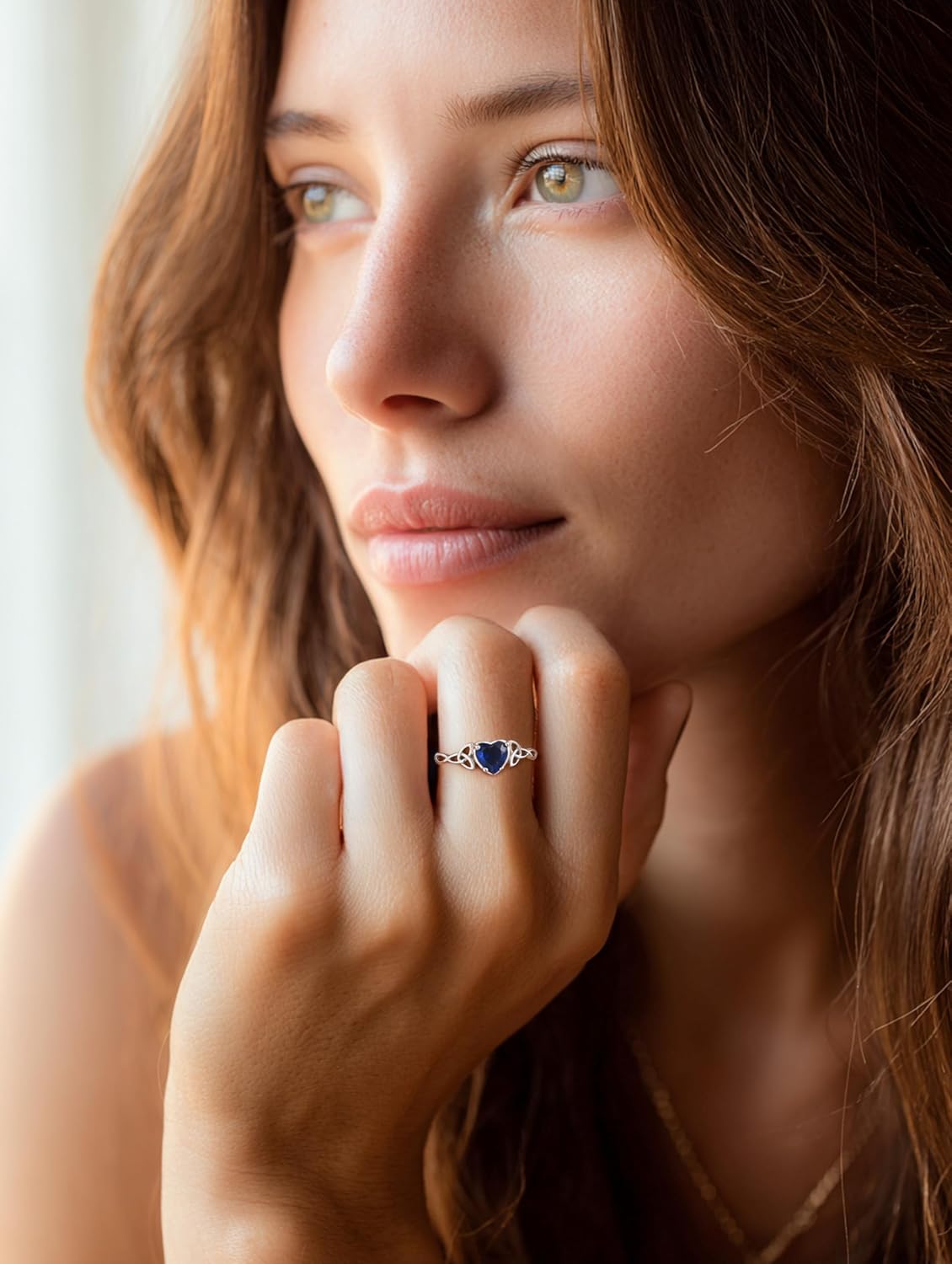 Detalle de ChicSilver Bague femme argent 925 réglable avec pierre cœur, ouverte (taille 51,5 à 66,5)