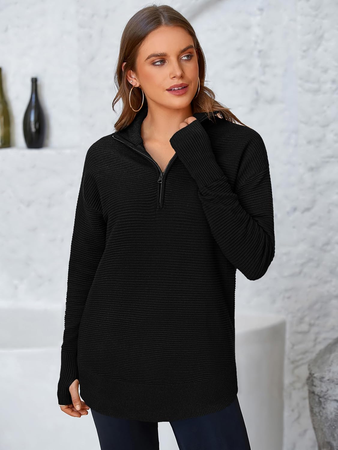 Thumbnail 1 de PRETTYGARDEN V-neck Casual Knit Sweater for Women