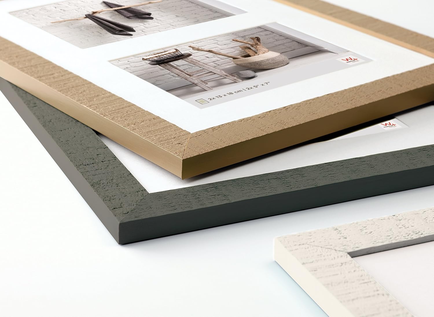 Detalle de Cadre Photo Walther design Cadre Gris Clair 20x20 cm Home en Bois HO220X