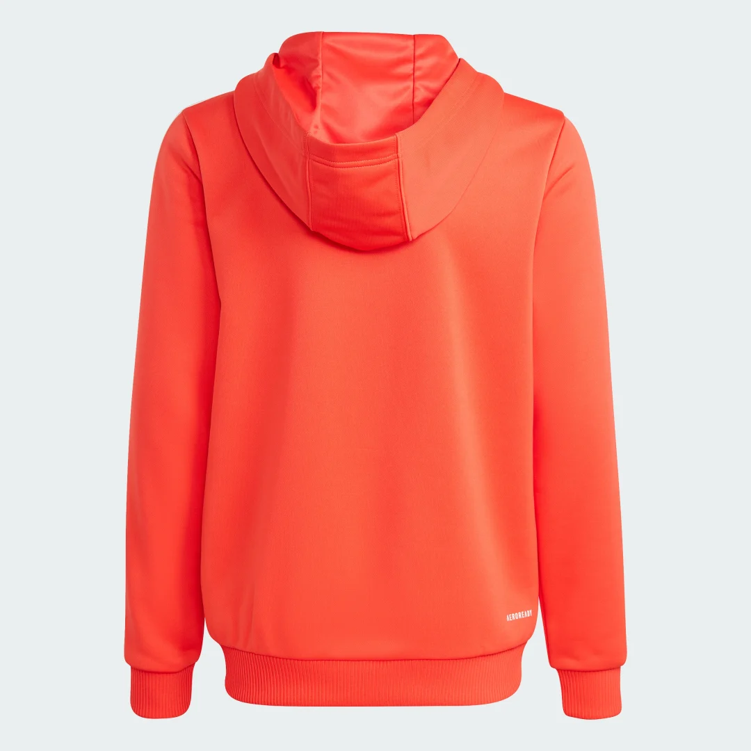 Detalle 2 de Chaqueta con capucha Train Essentials AEROREADY Regular-Fit 3 bandas de Adidas – naranja