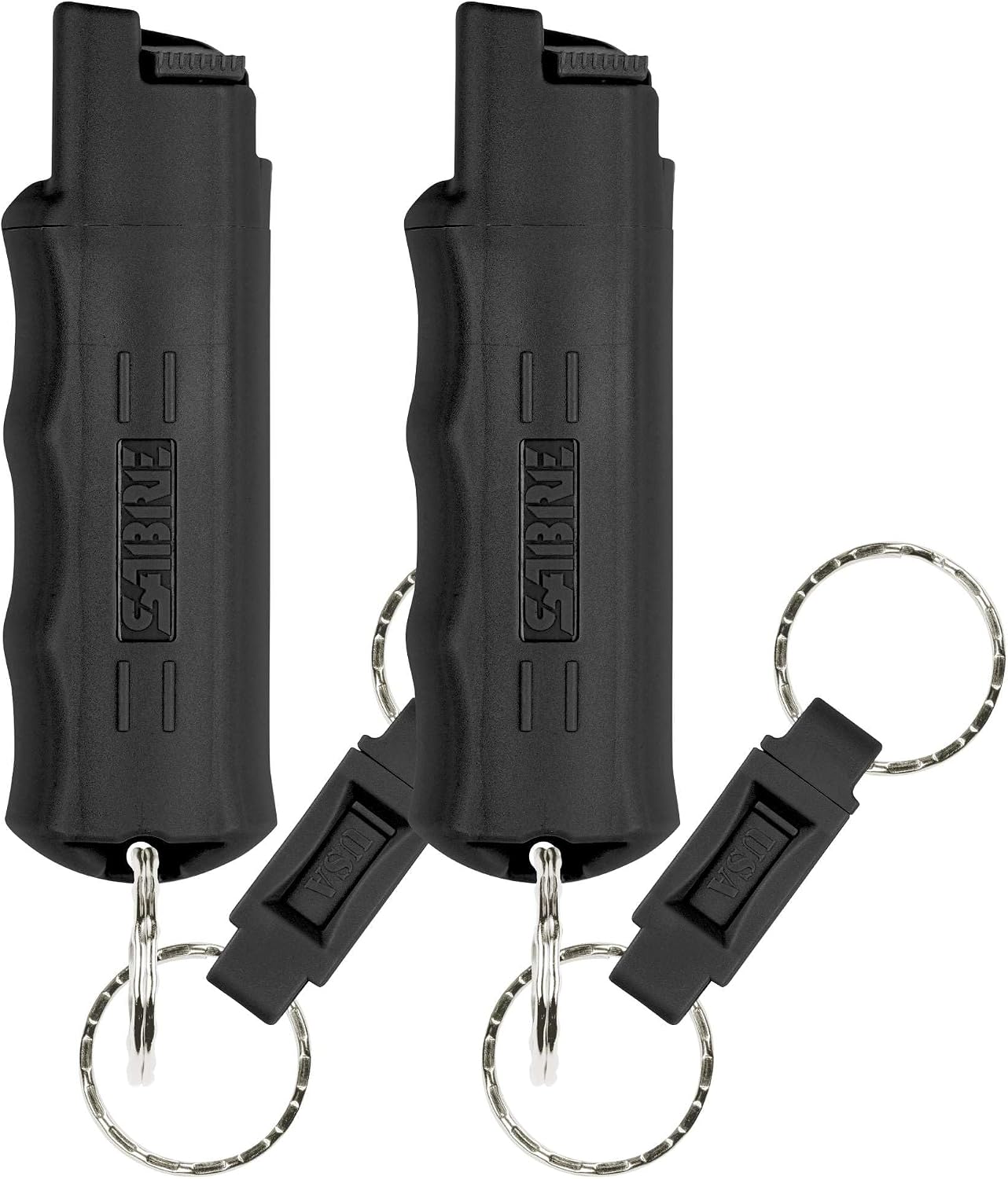 Detalle de SABRE Pepper Spray with Quick Release Keychain for Self Defense – Maximum Police Strength OC Spray with UV Marking Dye
