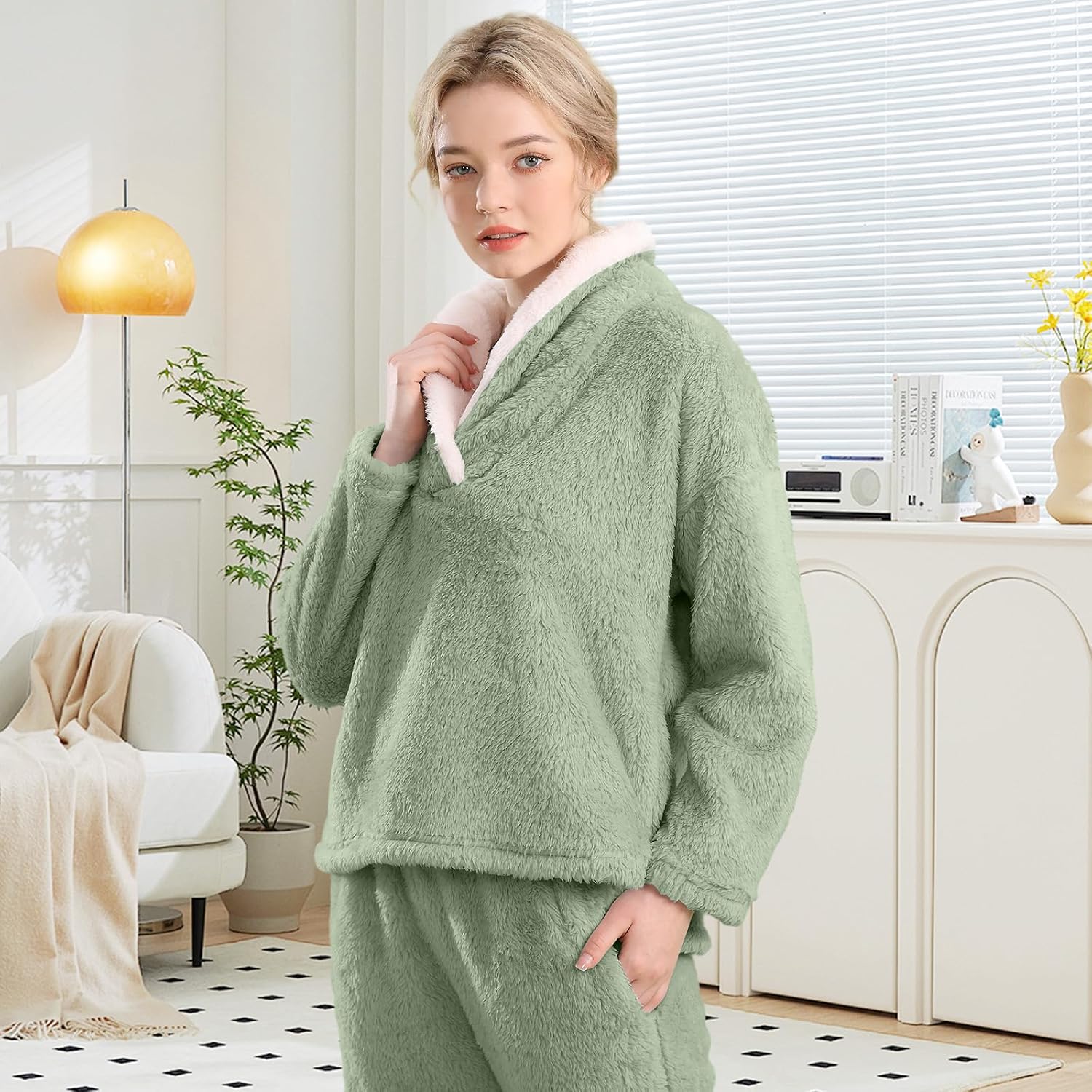 Thumbnail 5 de BOSECETA Fluffy Pajamas Set for Women