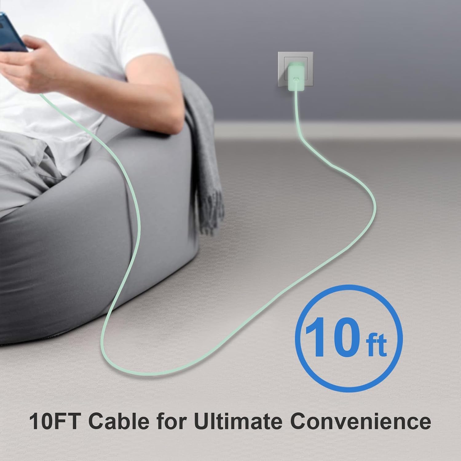 Thumbnail 6 de Novobit DP-A127G45 45W USB-C Charger Set with 10-Foot Green Cables