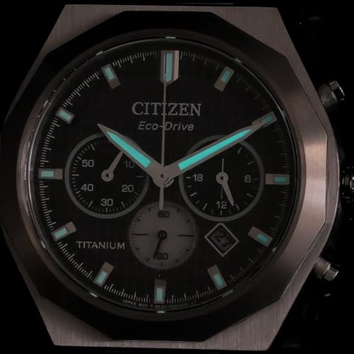 Detalle de Citizen Orologio da uomo Zenshin Senkei: cronografo solare in titanio con stile sobrio e affidabile