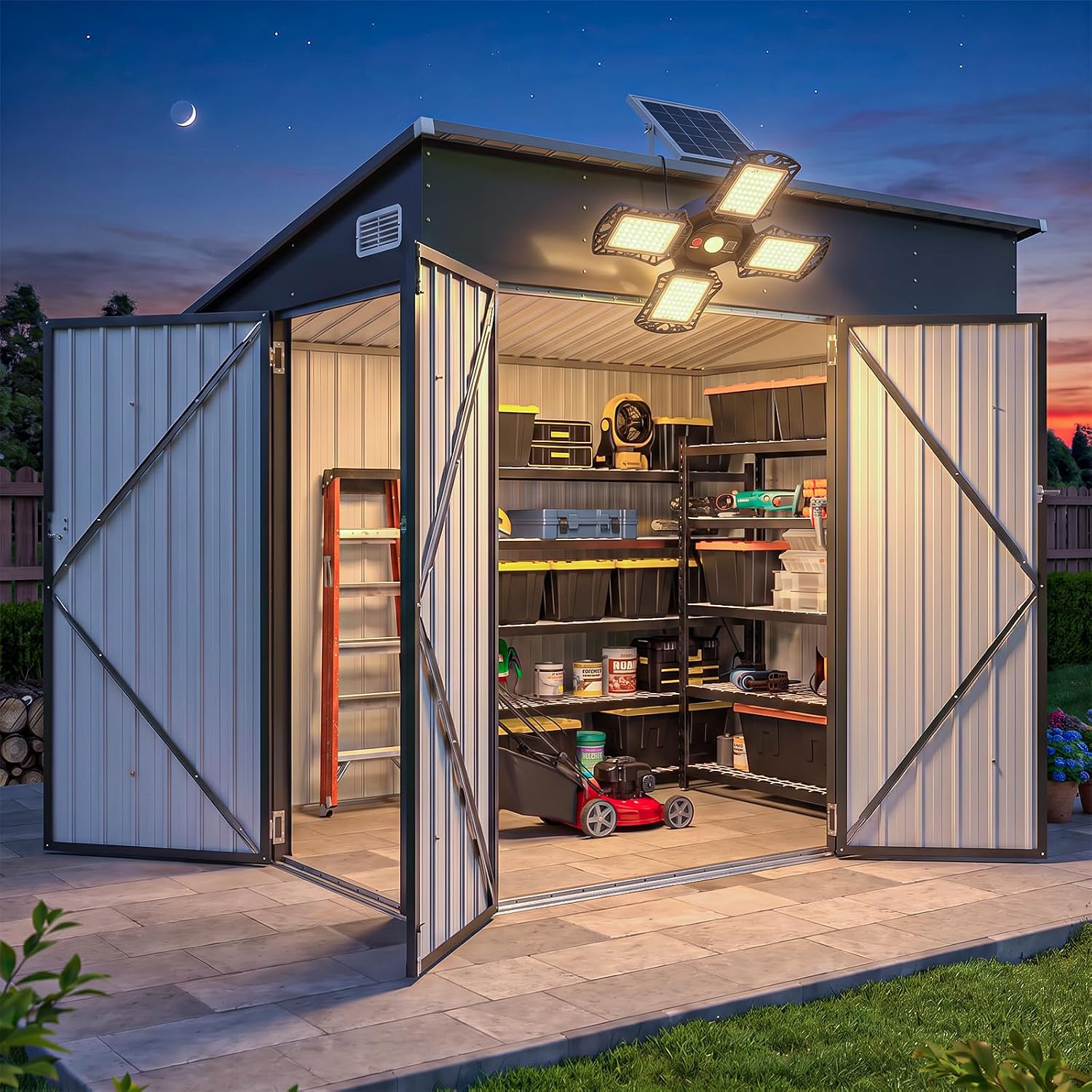 Detalle de Aoxun Metal Storage Shed 7.5'x4