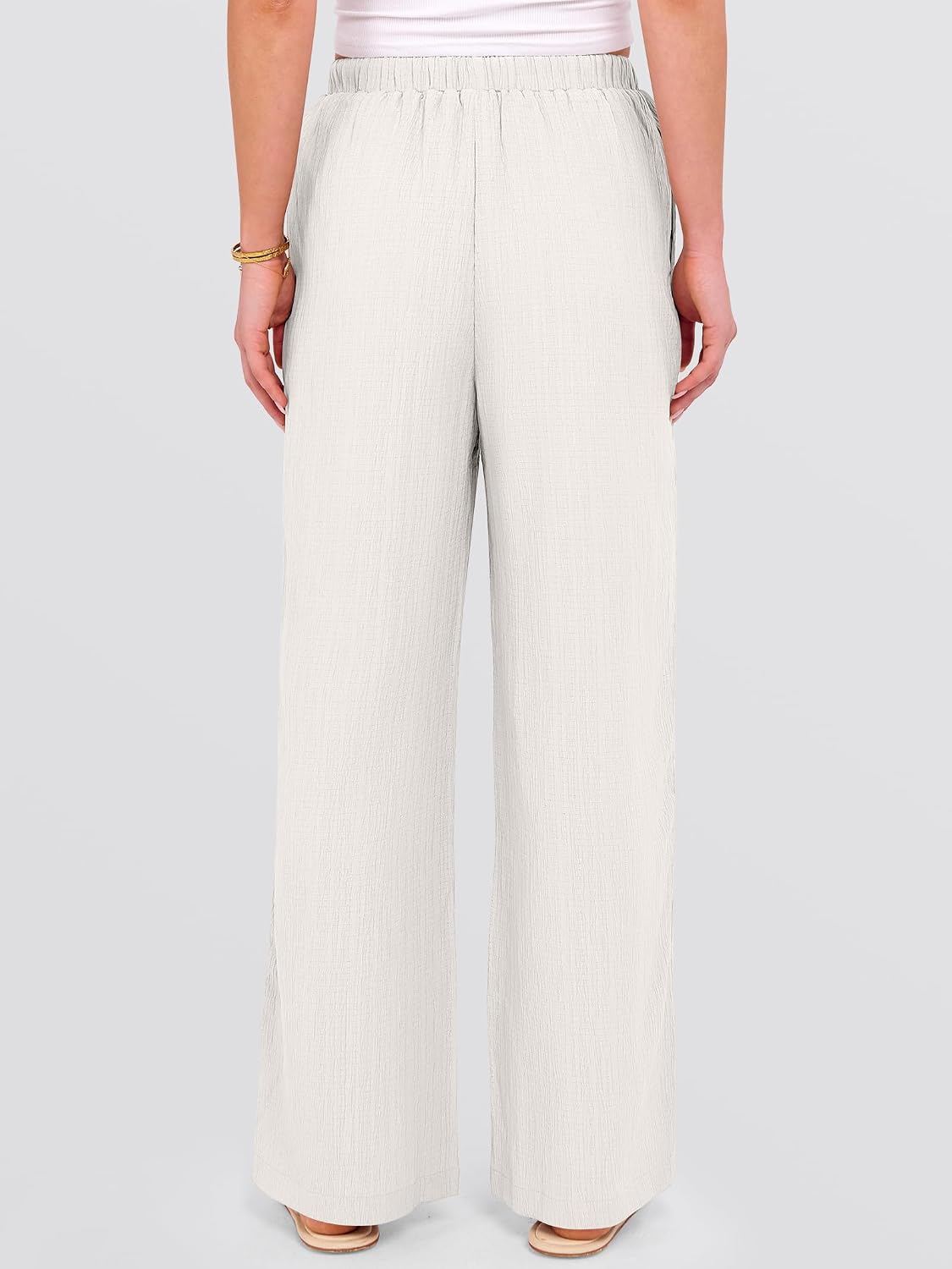 Thumbnail 3 de ANRABESS Women’s Wide Leg Beach Pants with Elastic Waist and Pockets