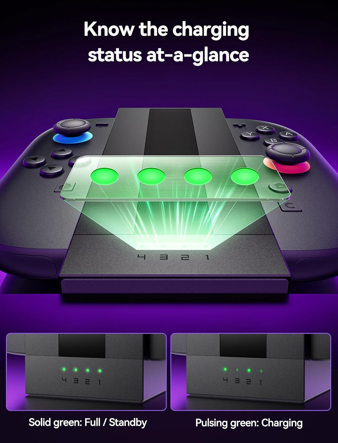 Thumbnail 3 de JSAUX EnergyFlow Ladestation für Nintendo Switch Joy‑Con