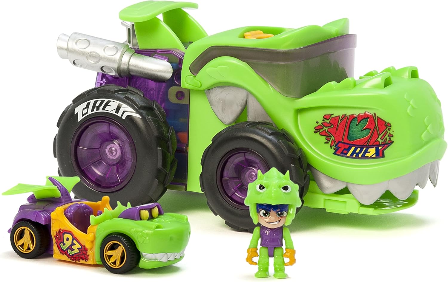 Detalle 2 de T-Racers Mega Wheels T-Rex vehículo lanzador 1 piloto