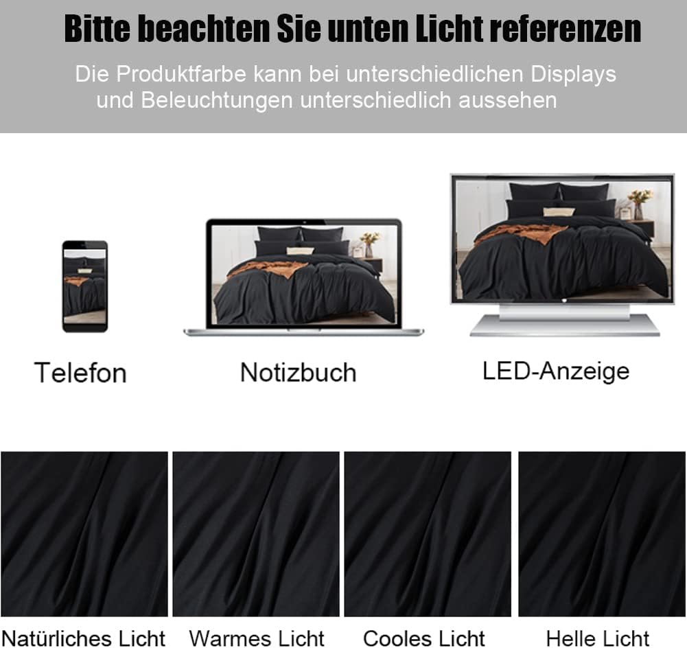 Thumbnail 5 de Soifox Kissenbezug 40 x 80 cm, 2er Set – Schwarz, 100% Mikrofaser, bügelfrei und knitterfrei