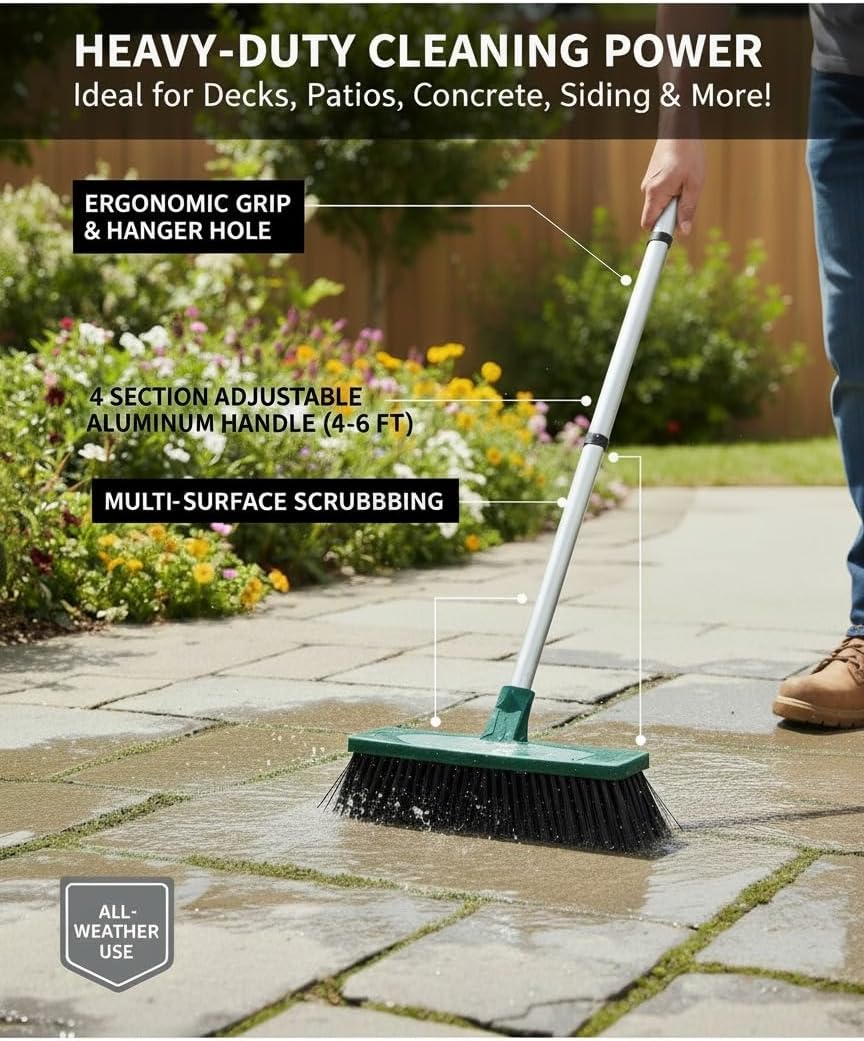 Detalle 2 de EDS 12" Yard Broom Heavy Duty with 120 cm Handle 🧹