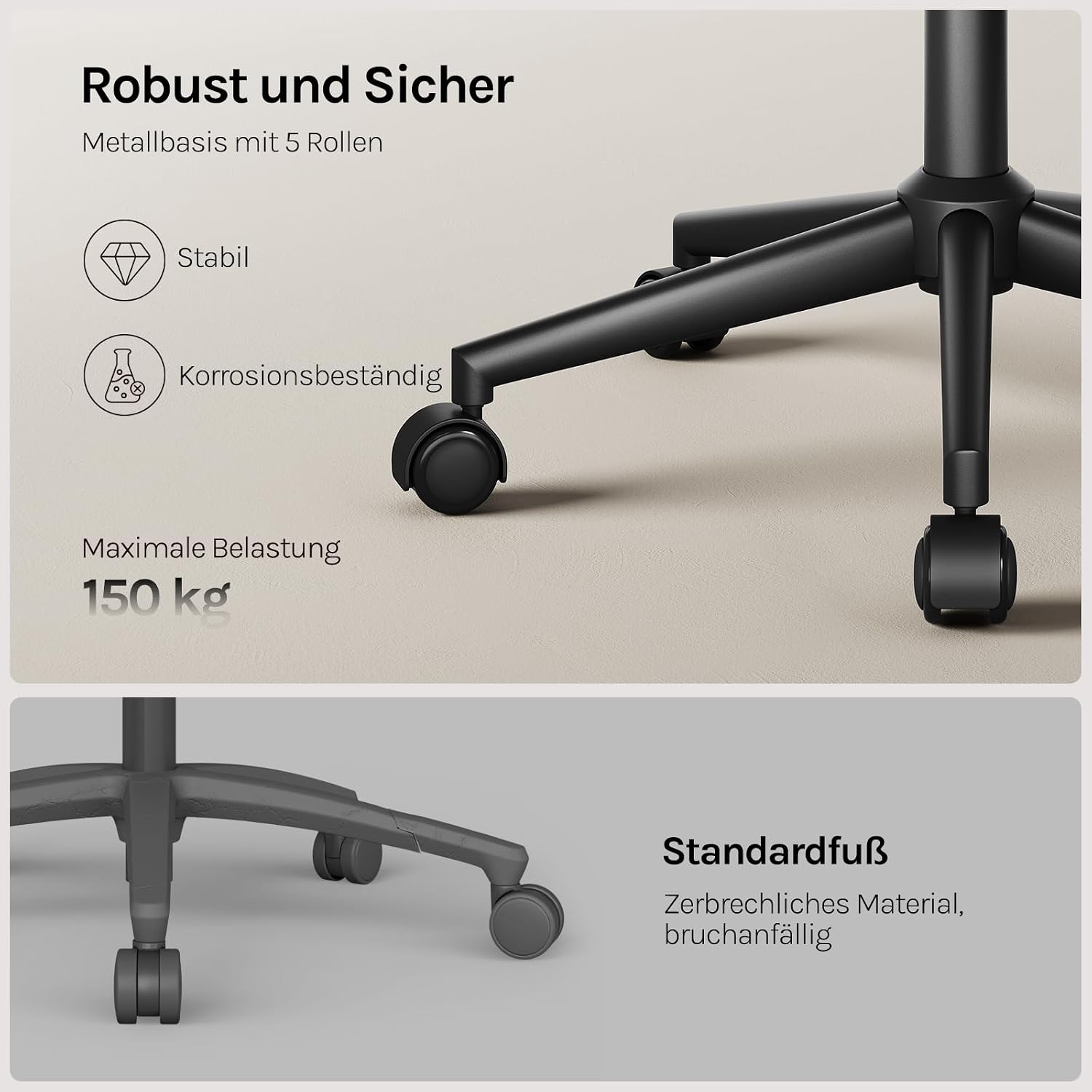 Thumbnail 6 de WOLTU Homeoffice Drehstuhl 150 kg
