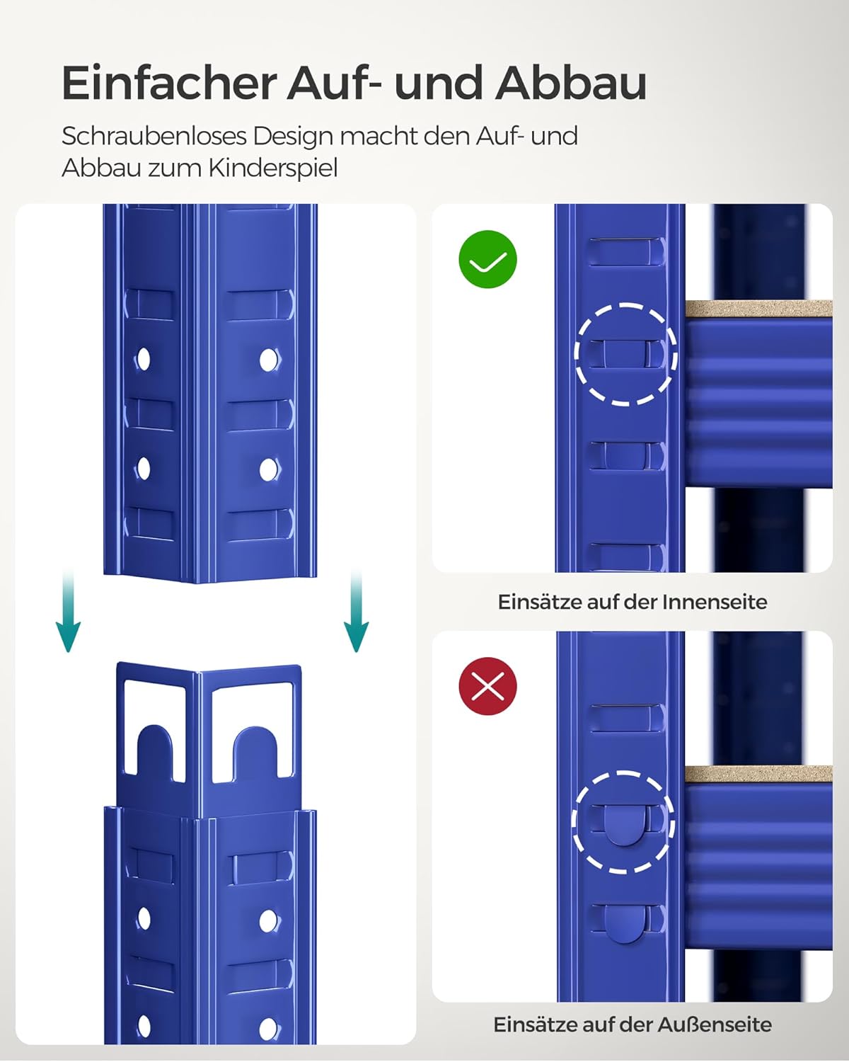 Thumbnail 5 de SONGMICS Schwerlastregal GLR040Q01 (40 x 90 x 180 cm) mit Stahlgestell, bis 875 kg belastbar