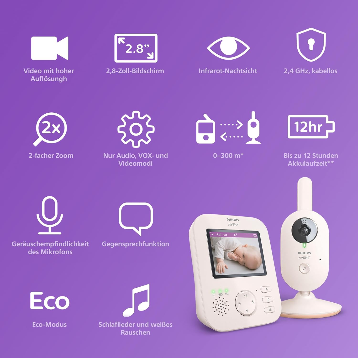 Thumbnail 2 de Philips Avent Babyphone Kamera SCD881/26